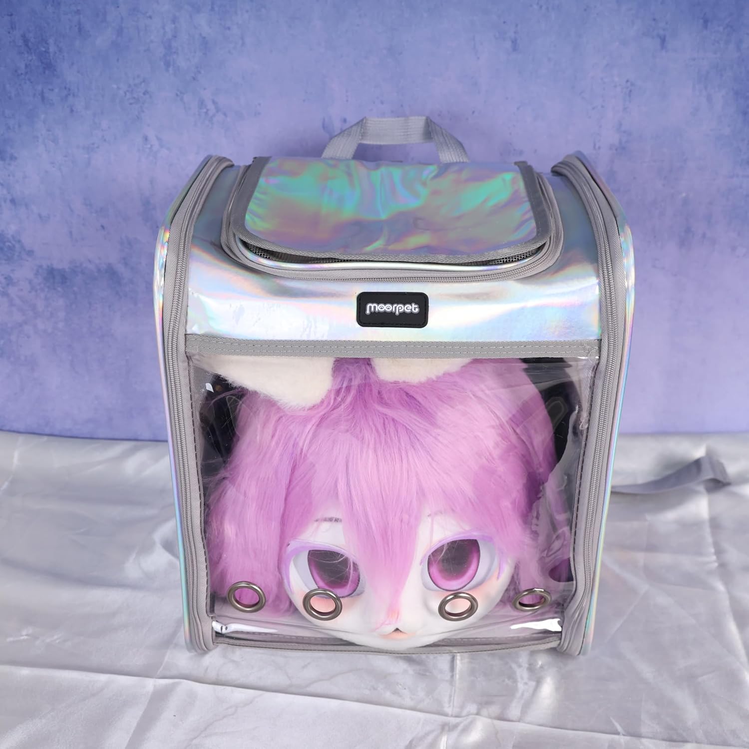 Fursuit Head Carrier Furry Backpack Fursuit Accessaries Kemono Cosplay Storage Bag Foldable Kigurumi (Soft Green)