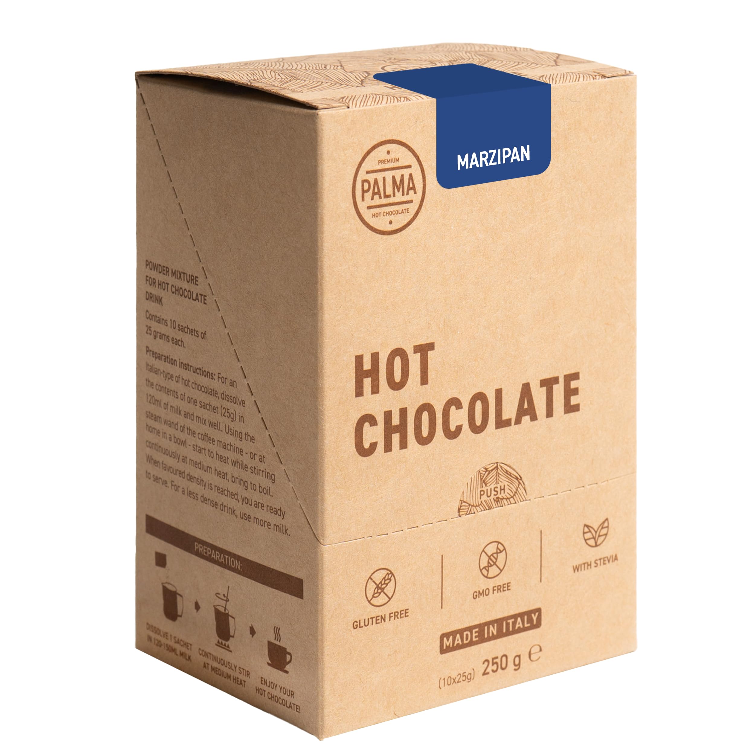 PALMA Italian Hot Chocolate Sachets - Marzipan | 250g (10 Servings)