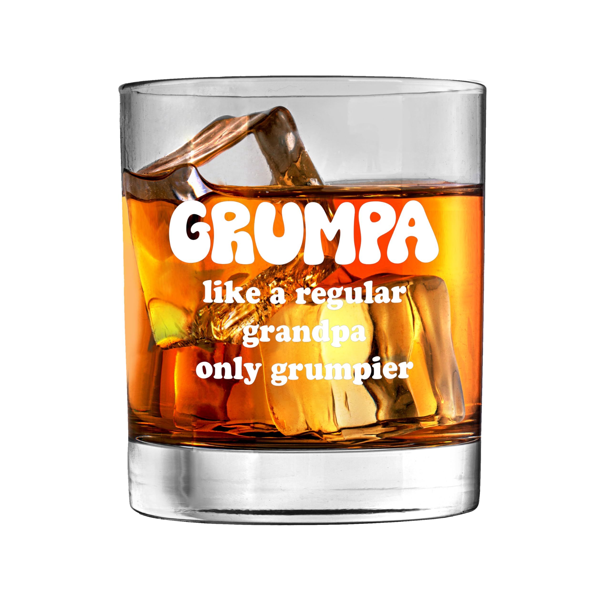 Mancheng-zi Funny Grandpa Whiskey Glasses 10 oz, Grandpa Gifts for Father's Day Birthday from Grandkids, Grandfather Gifts Drinking Rocks Glasses for