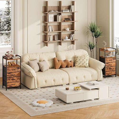 Miniatura 2 de Furnulem Cómoda de 4 cajones para dormitorio, mesita de noche alta con estante de madera, cómoda con mesa para armario, sala de estar, pasillo,