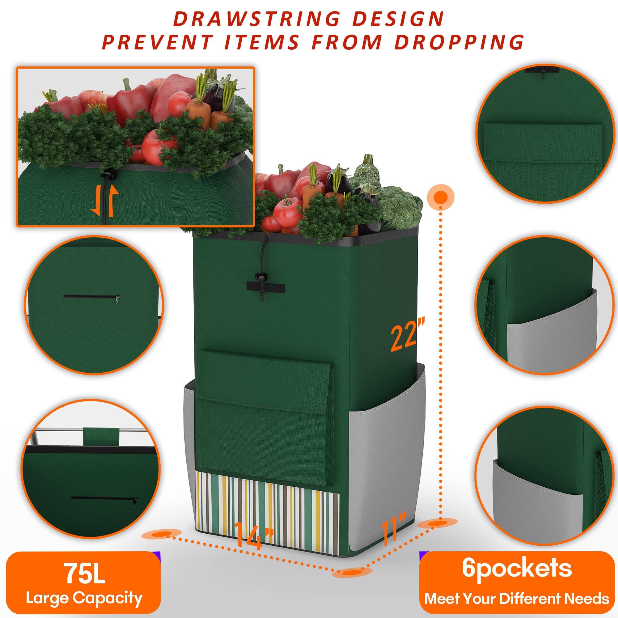 Buy Shopping Cart with Wheels for Groceries, Heavy Duty Cart for Stair