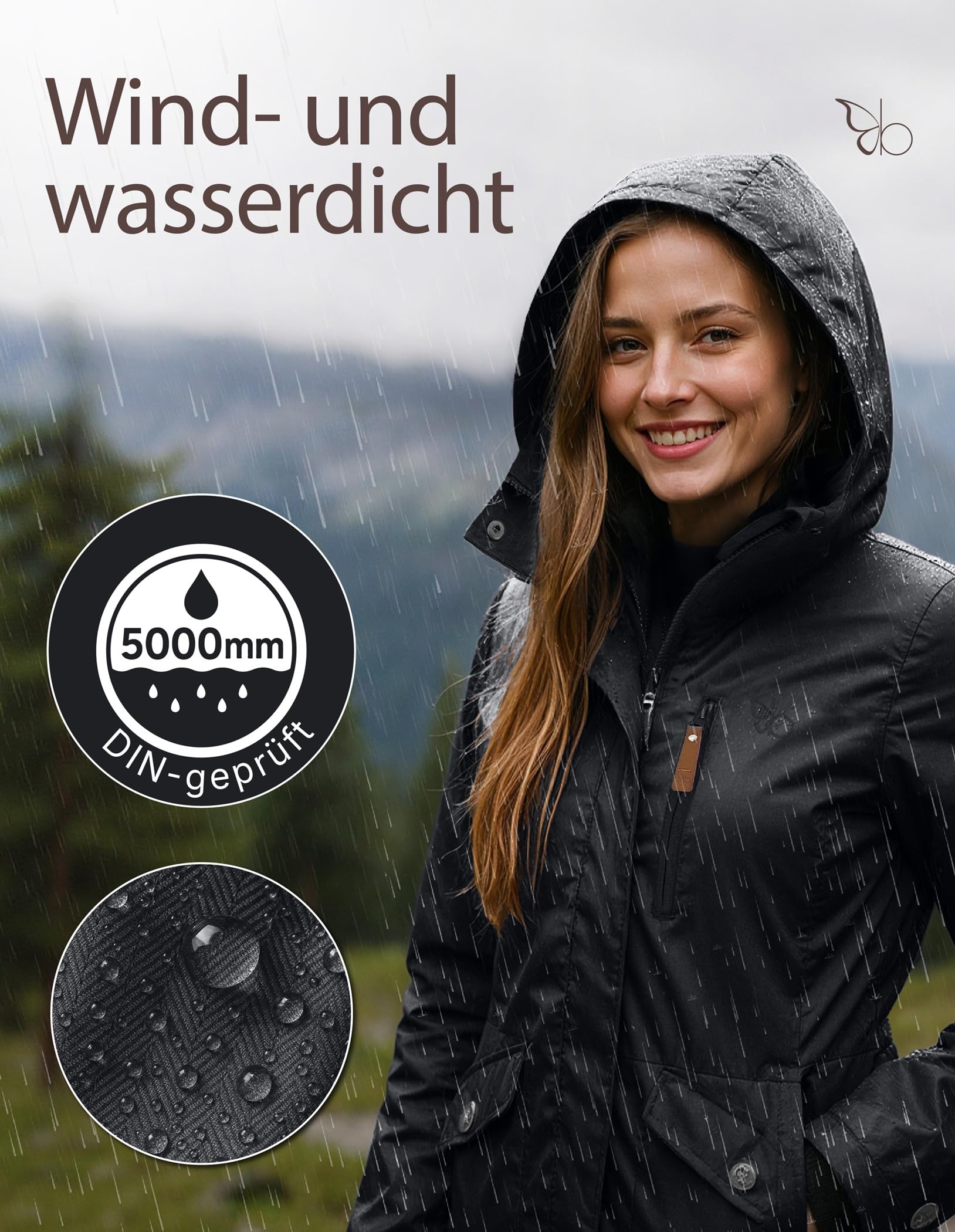 berydale Winterjacke Damen Parka I Warme Übergangsjacke Damen I Atmungsaktiv, Wind- und Wasserdicht I Wintermantel mit Thermowattierung