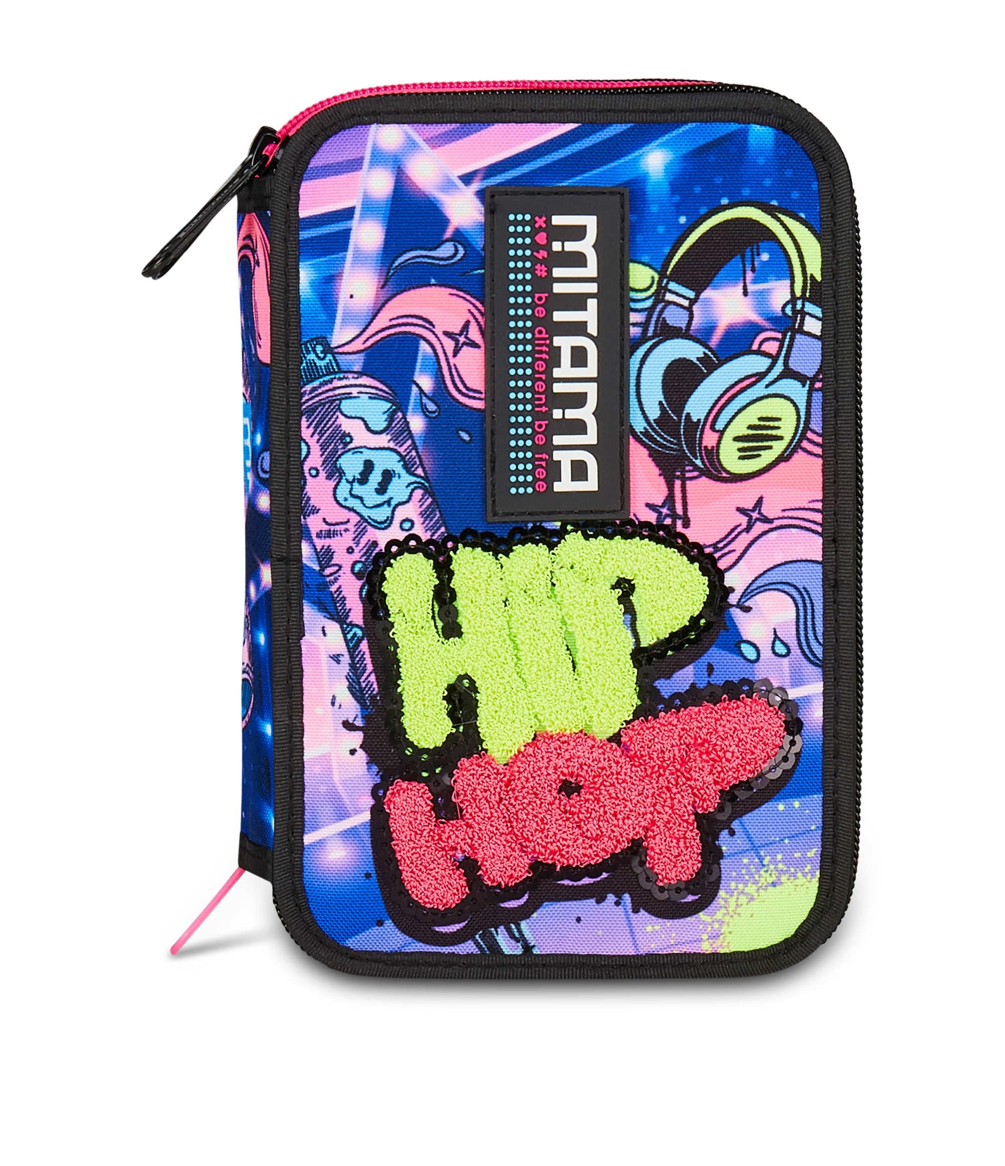 Mitama Estuche Escolar con 3 Compartimentos, Super Triple Music Pop - Contenido 47 Piezas, con lápices, rotuladores, portalápices para Escuela Primaria para niña