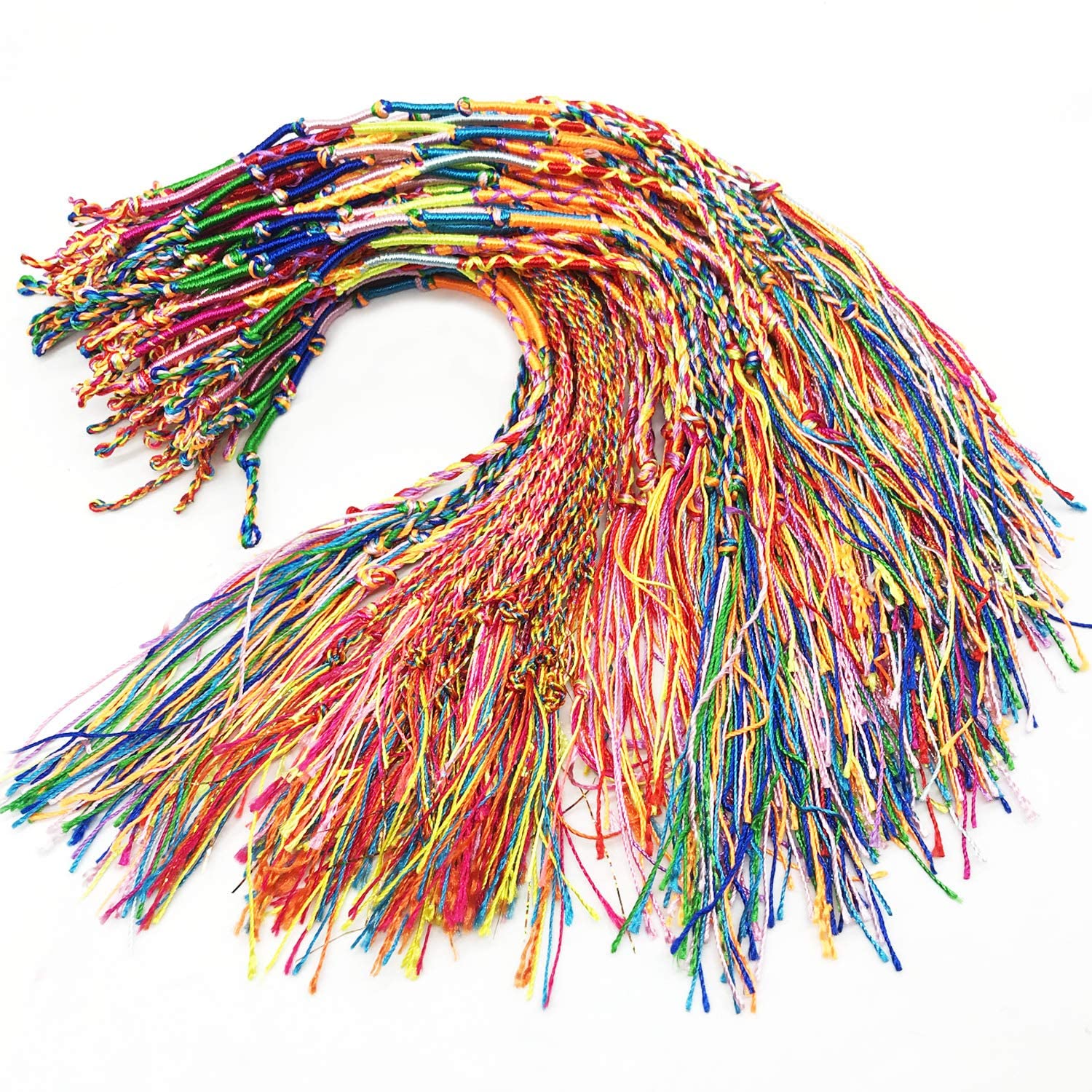 30 PCS Handmade Braided Bracelets Colorful Friendship Cords Thread Bracelets Party Supply Favors for Wrist Anklet