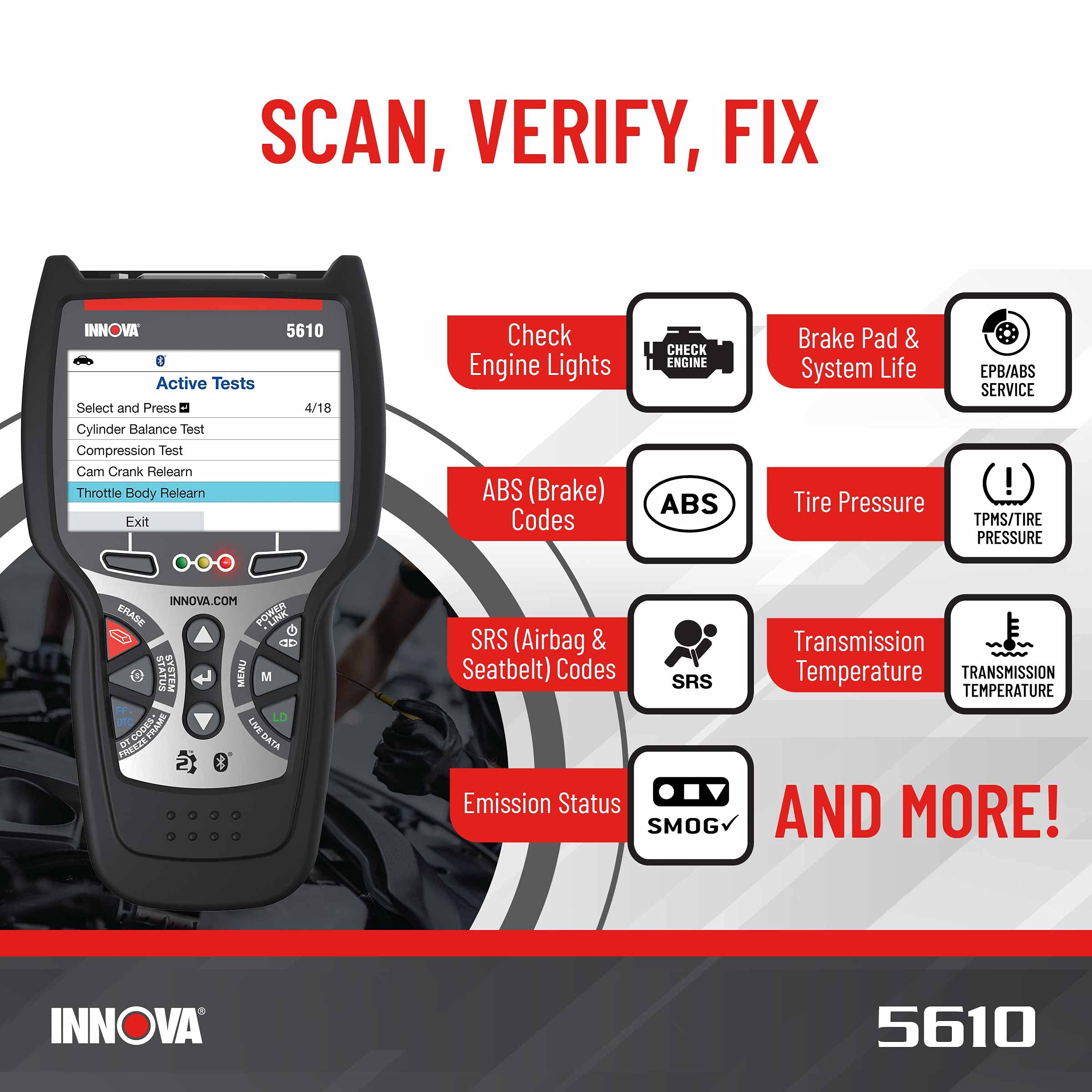 Buy INNOVA 5610, Newest 2022 OBD2 Bidirectional Scan Tool with Free