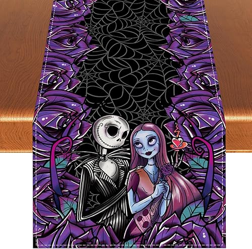 Camino de mesa de Halloween, mantel de Halloween, decoraciones y suministros para mesa del hogar, 13 x 72 pulgadas