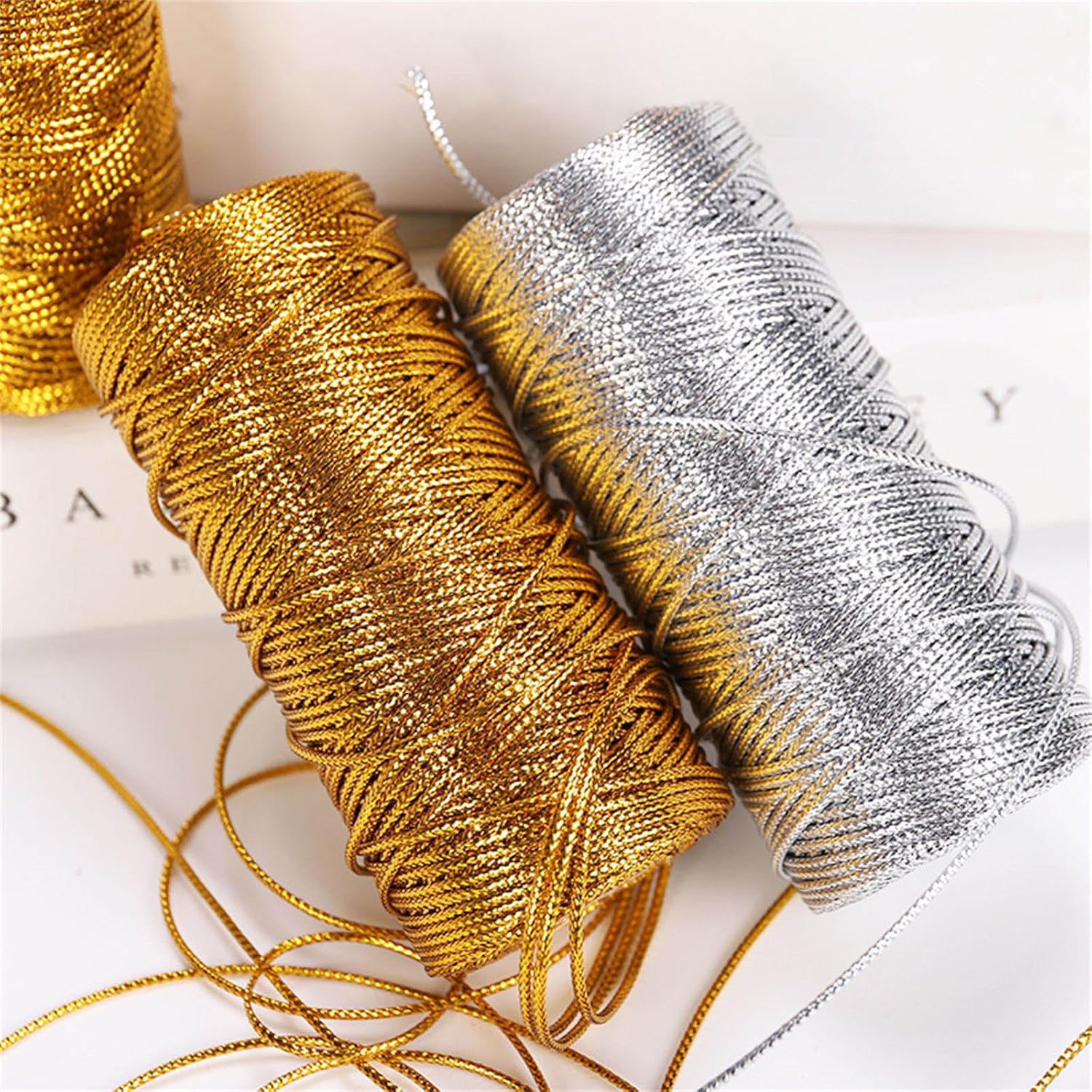 Christmas Twine Metallic Bakers 109 Yards Decorative Wrapping String for Craft Candy
