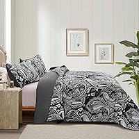 Vista 61 de DJY Juego de edredón de cachemira marrón, tamaño Queen, juego de colcha bohemia de 3 piezas, ropa de cama de microfibra suave y ligera con estampado