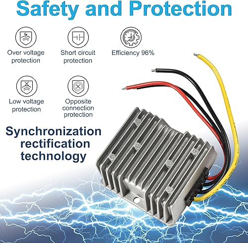 Miniatura 4 de HQRP Convertidor descendente CC-CC de 24 V a 12 V 20 A 240 W, adaptador de fuente de alimentación compatible con carrito de golf, club, coche, club,