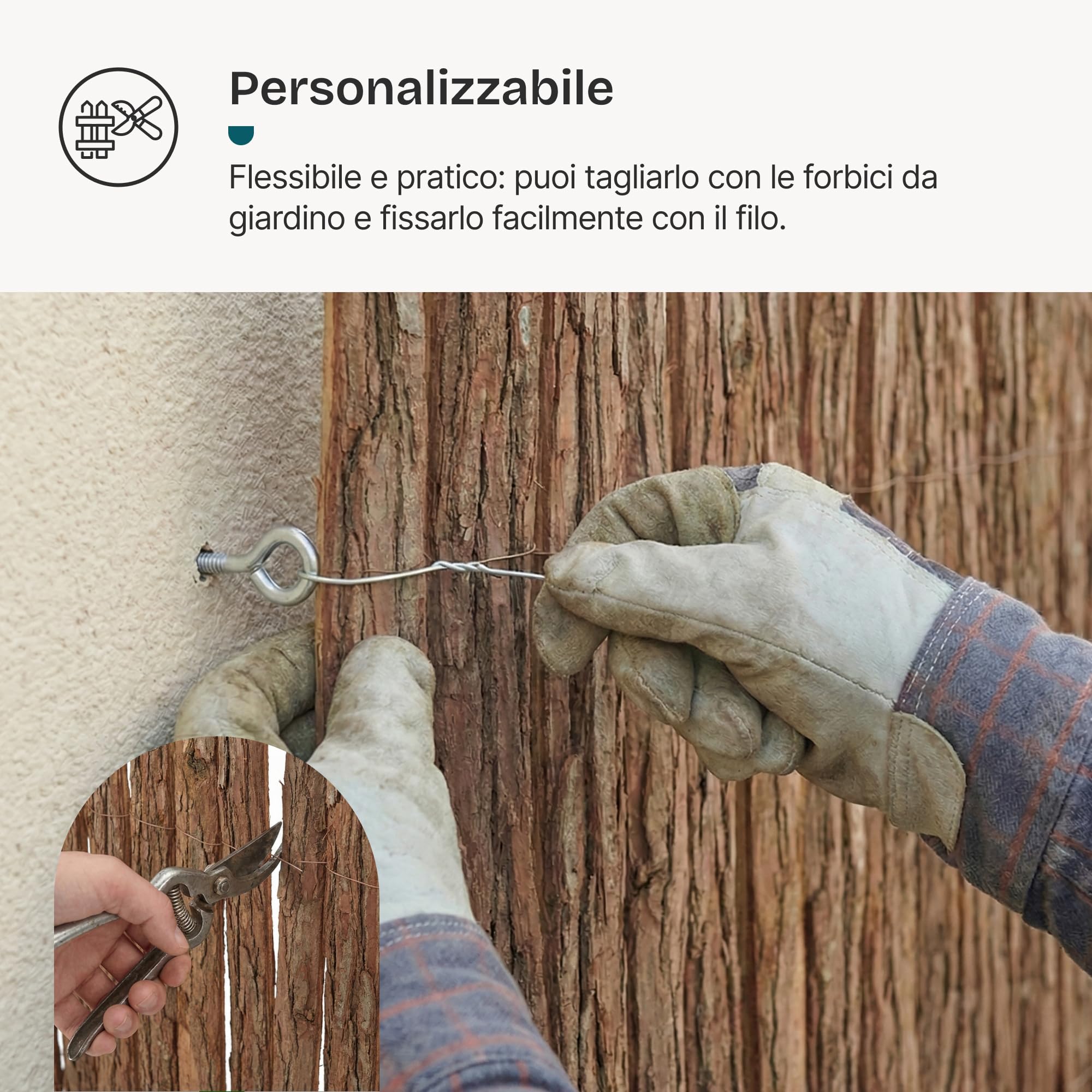 casa.pro Recinzione Corteccia Albero a Rotolo 500x150 cm | Schermatura a Tappetino, Divisorio per Giardino Parchi, Protezione Privacy, Leggera