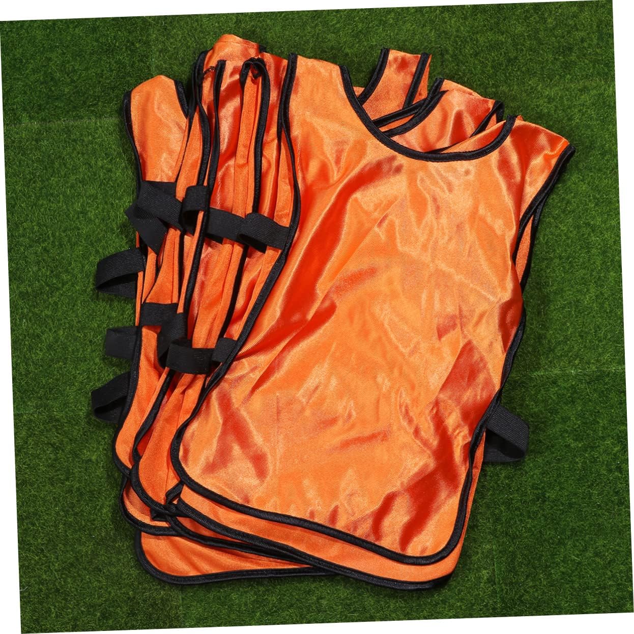 Abaodam 6pcs Breathable Training Vest for Kids Orange Football Practice Pinnies Lightweight Sports Pinnies for Soccer and Basketball Practice