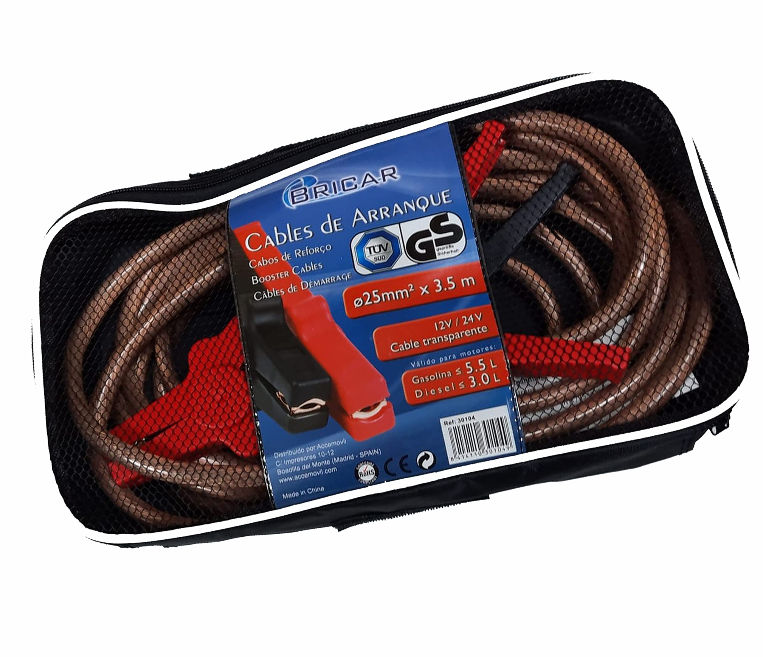 Cables de Arranque 500A (3,5 Metros) Diametro:25mm