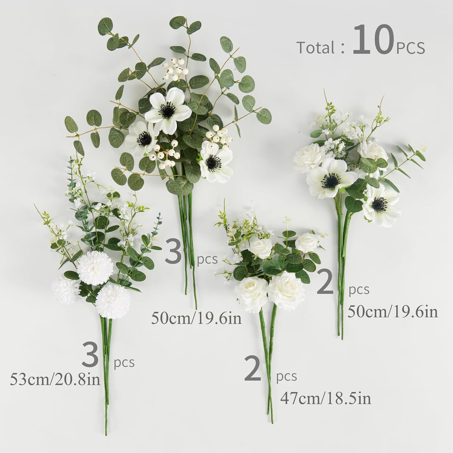 Anna's Whimsy Artificial Flowers Bouquets, Artificial Silk Flowers Bouquets for Wedding, Home Table Decorations, Wedding Centerpieces Bouquets Flowers Arrangement Decorations