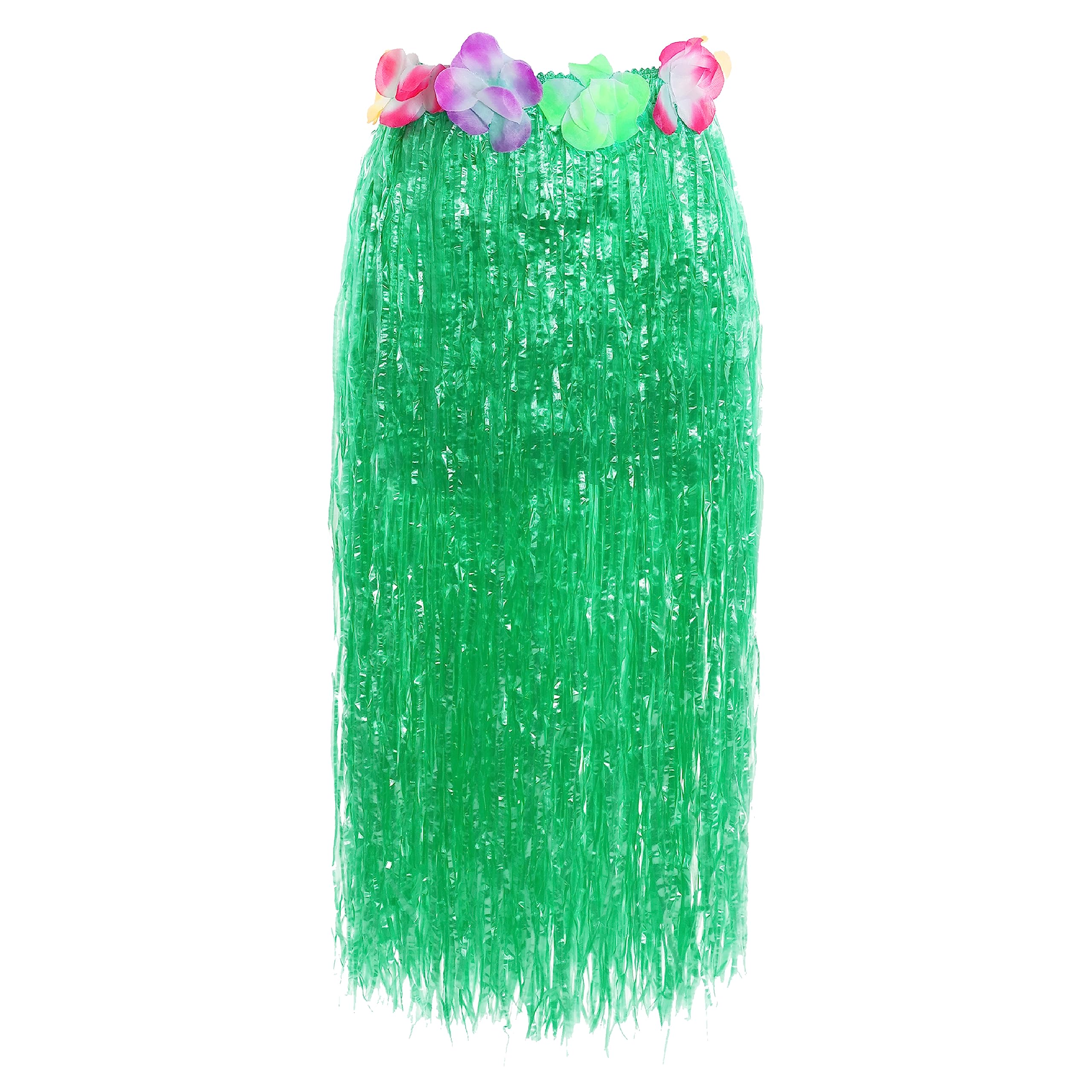 Green 80cm Hula Skirt - Green Skirt and Green Hawaiian Lei Flowers - Perfect for Summer Hawaiian Party Fancy Dress and Other Fancy Dress Events