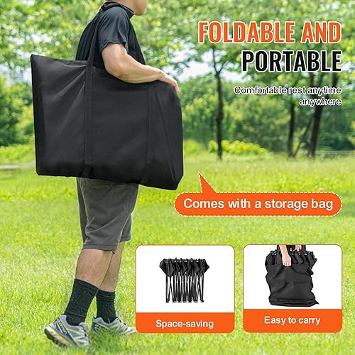 Miniatura 7 de VEVOR Banco plegable portátil, banco lateral plegable de 6 asientos, sillas de banco de camping al aire libre con bolsa de transporte, bancos