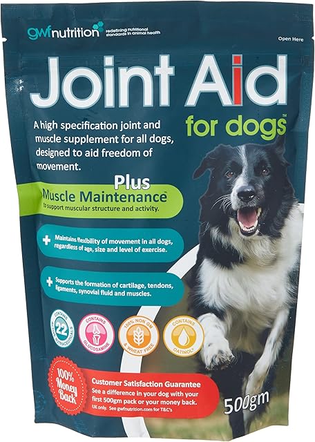 GWF Nutrition Joint Aid for Dogs Hip & Joint Supplement for Dogs to Support Active and Ageing Joints and Muscles All Ages and Breeds 500 g Pouch