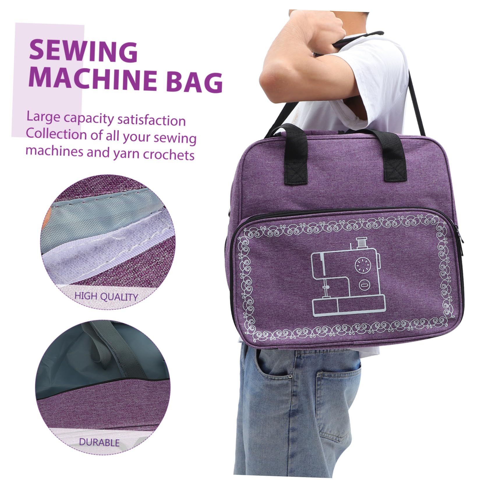 Homoyoyo Sacoche pour Machine à Coudre Étui de Transport avec Poignée Housse de Rangement pour Machine à Coudre