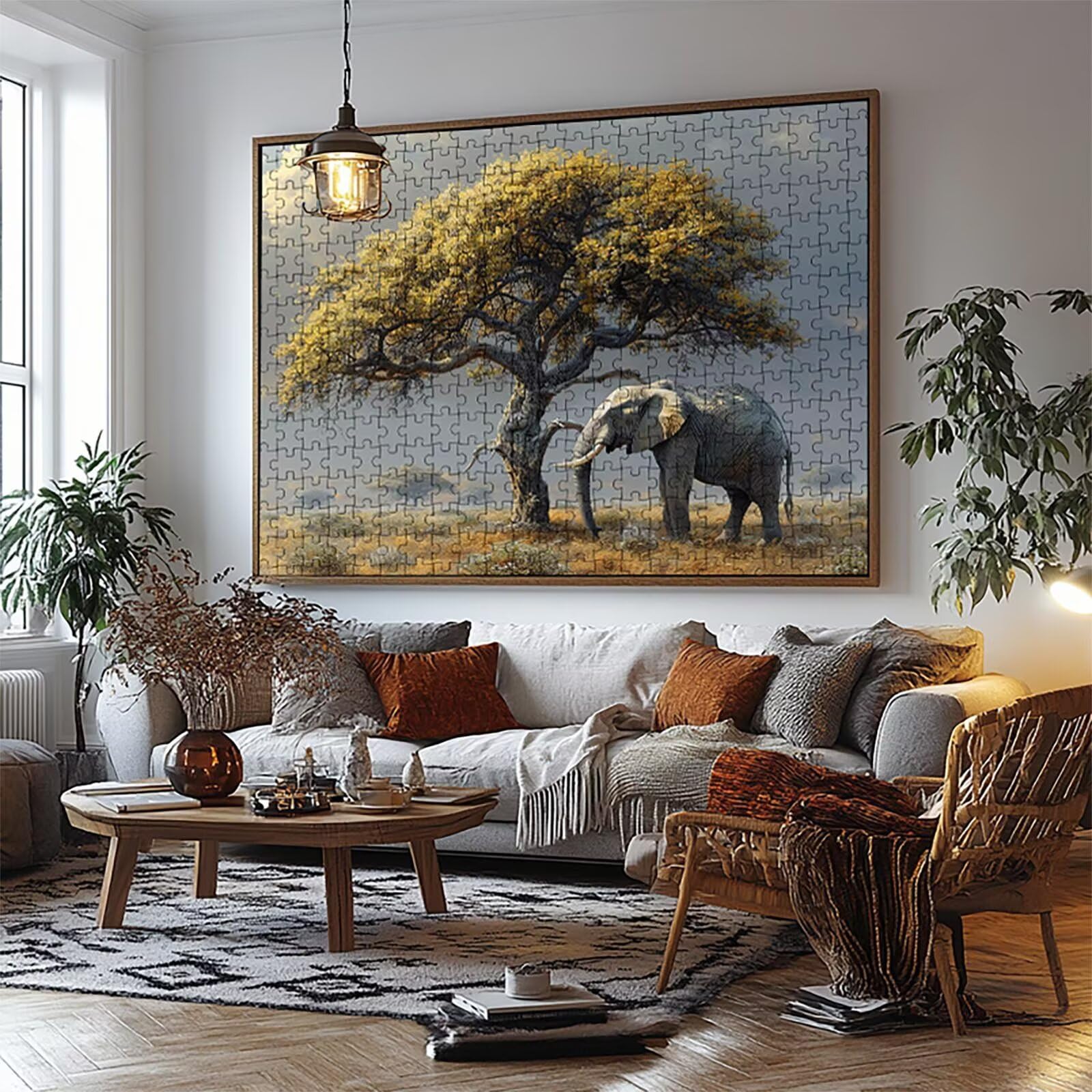 Puzzle 1500 Teile, Elefant Puzzle 1500 Teile Erwachsene Tier Holzpuzzle Erwachsene 60 x 90 CM, Klassische Puzzles für Geschicklichkeitsspiel Die Ganze Familie Zusammen für Wanddeko Geschenke LZPT02101