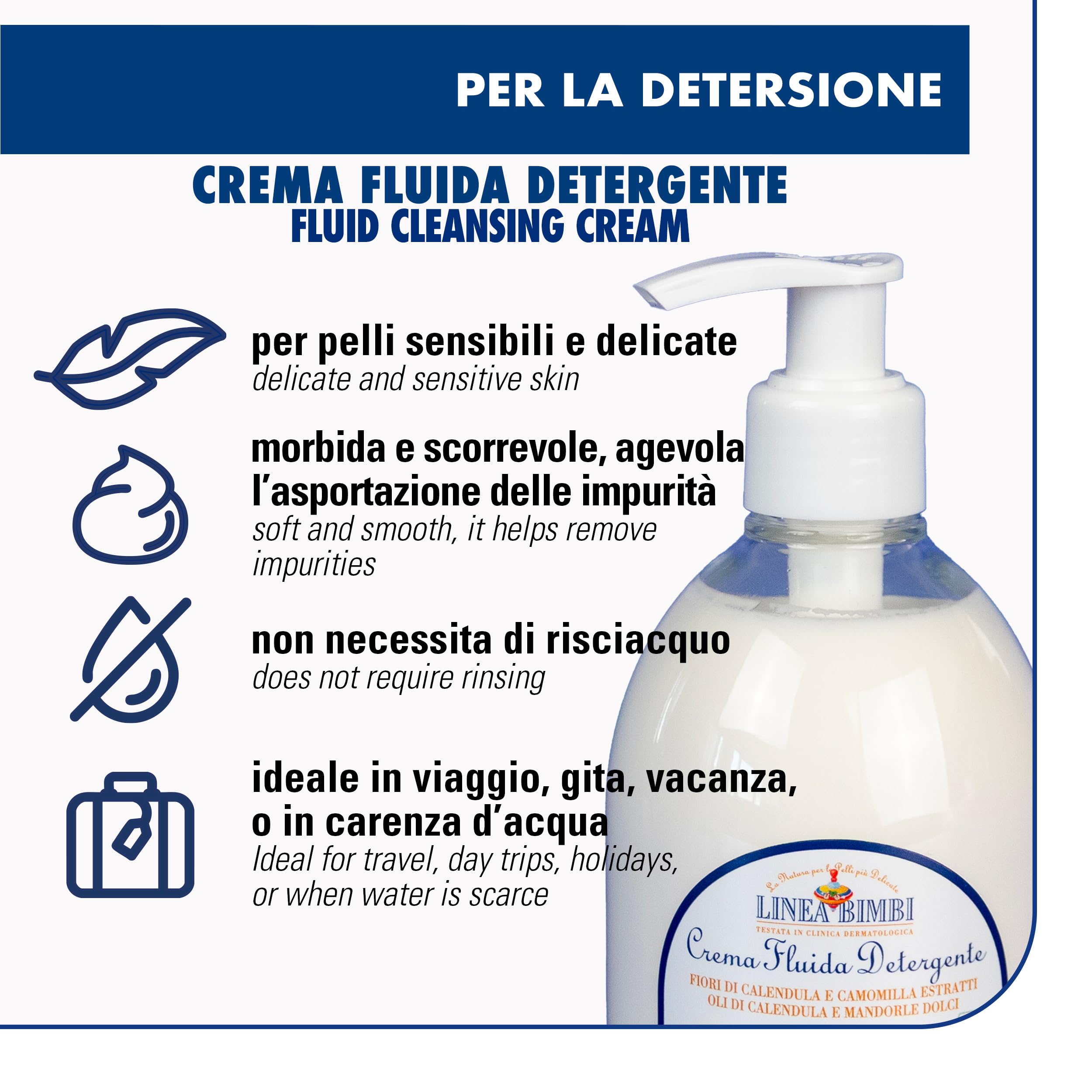Helan Linea Bimbi Crema Corpo Idratante Neonato Bambino Detergente Camomilla Olio di Mandorle Dolci Calendula 240ml