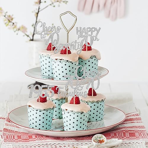 Miniatura 235 de Rsstarxi Paquete de 30 adornos para cupcakes de 15 cumpleaños con purpurina Mis Membrillo 15 desde 2010 Feliz 15º Cupcake Toppers Quince Cheers to