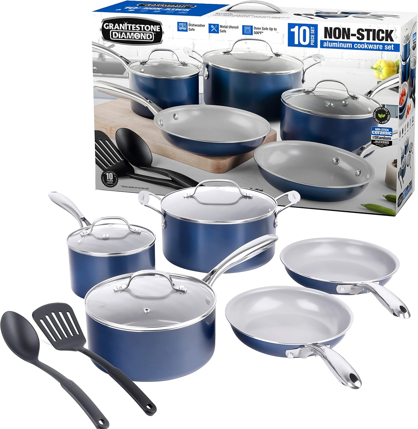 Buy Granitestone 10 Piece Cookware Set Pots and Pans Set with Ultra
