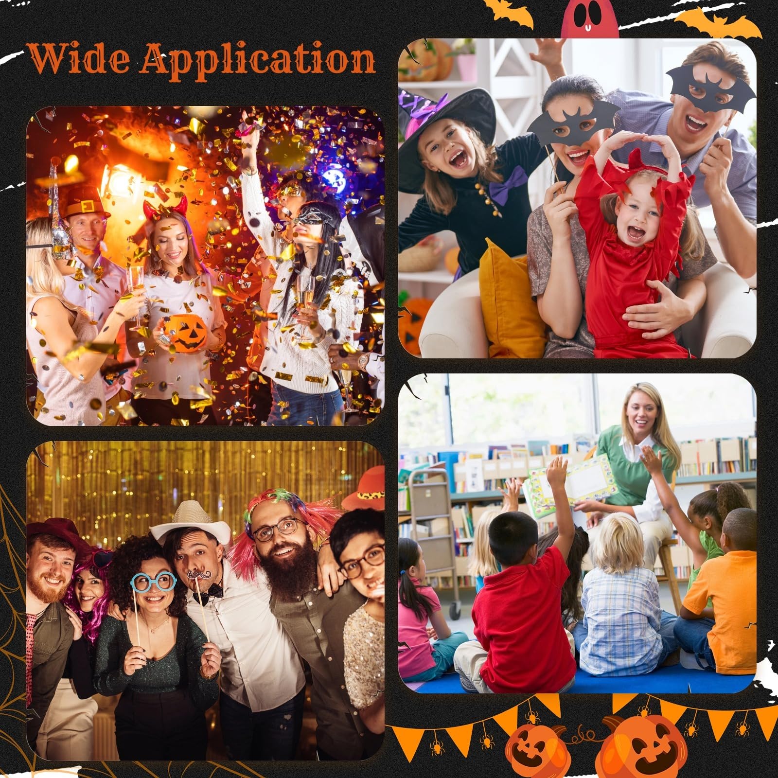 Generisch 12 Stk. Halloween-Brillen, glitzernde Party-Brillen für Halloween, gruselige Brillen für Teens und Erwachsene, lustige Rahmen, Fotorequisiten, Mitgebsel für Halloween-Partys