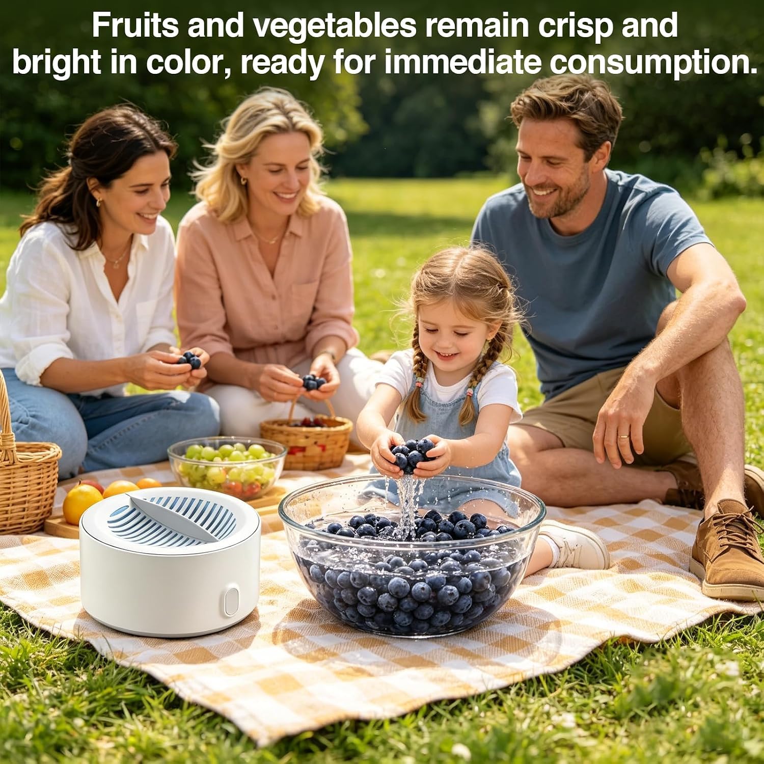 Puribreeze Obst Und Gemüse Waschmaschine,kabelloser, Tragbarer Elektrischer Reiniger, Der Effektiv Reinigt (1 PCS)
