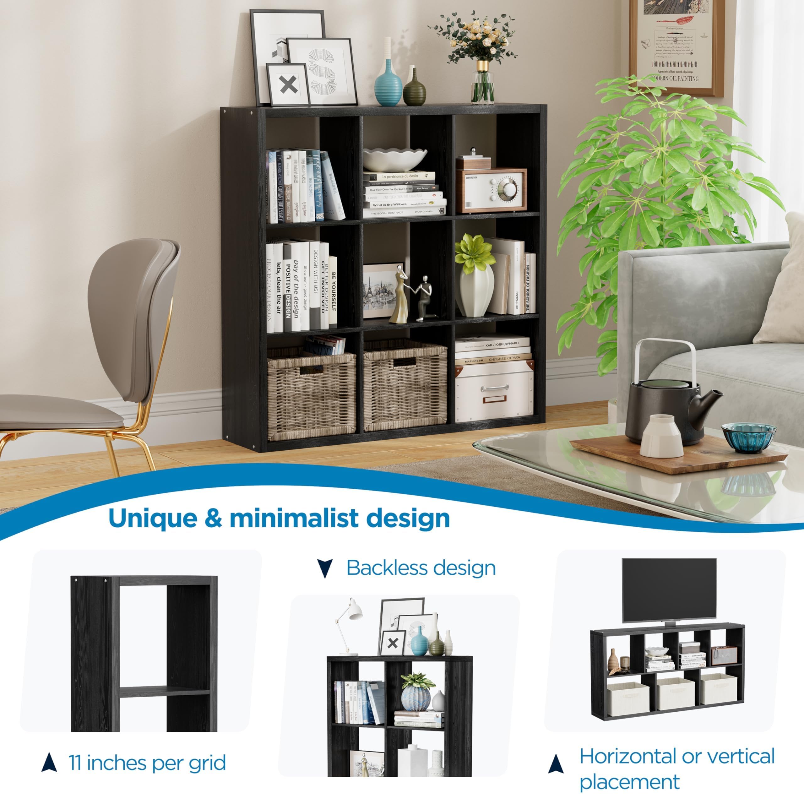 Amazon.com: Jpiziso 9 Cube Storage Organizer, Wooden Cube Shelf