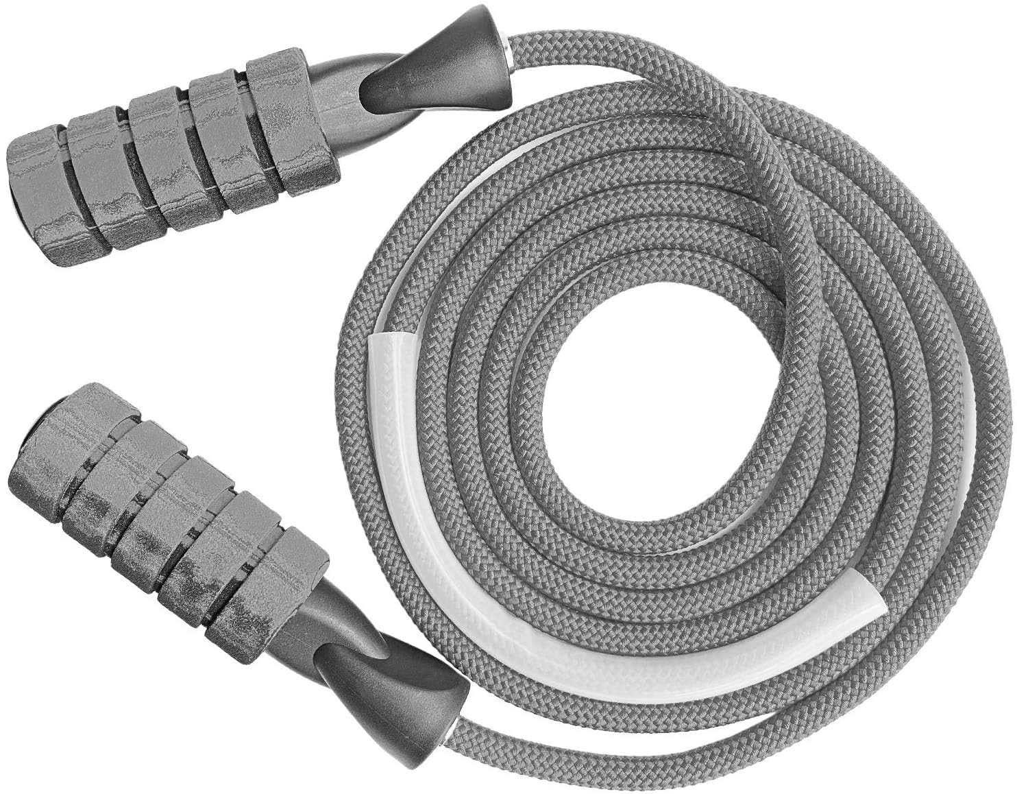 KEYCRAZE Skipping Rope for Exercise Men Women | Sweat Absorbent Jumping Rope with Anti Slip Handle | Polyester Waven Jump Cross Ropes | Adjustable Rassi Kudne Wali (Grey)-image-16