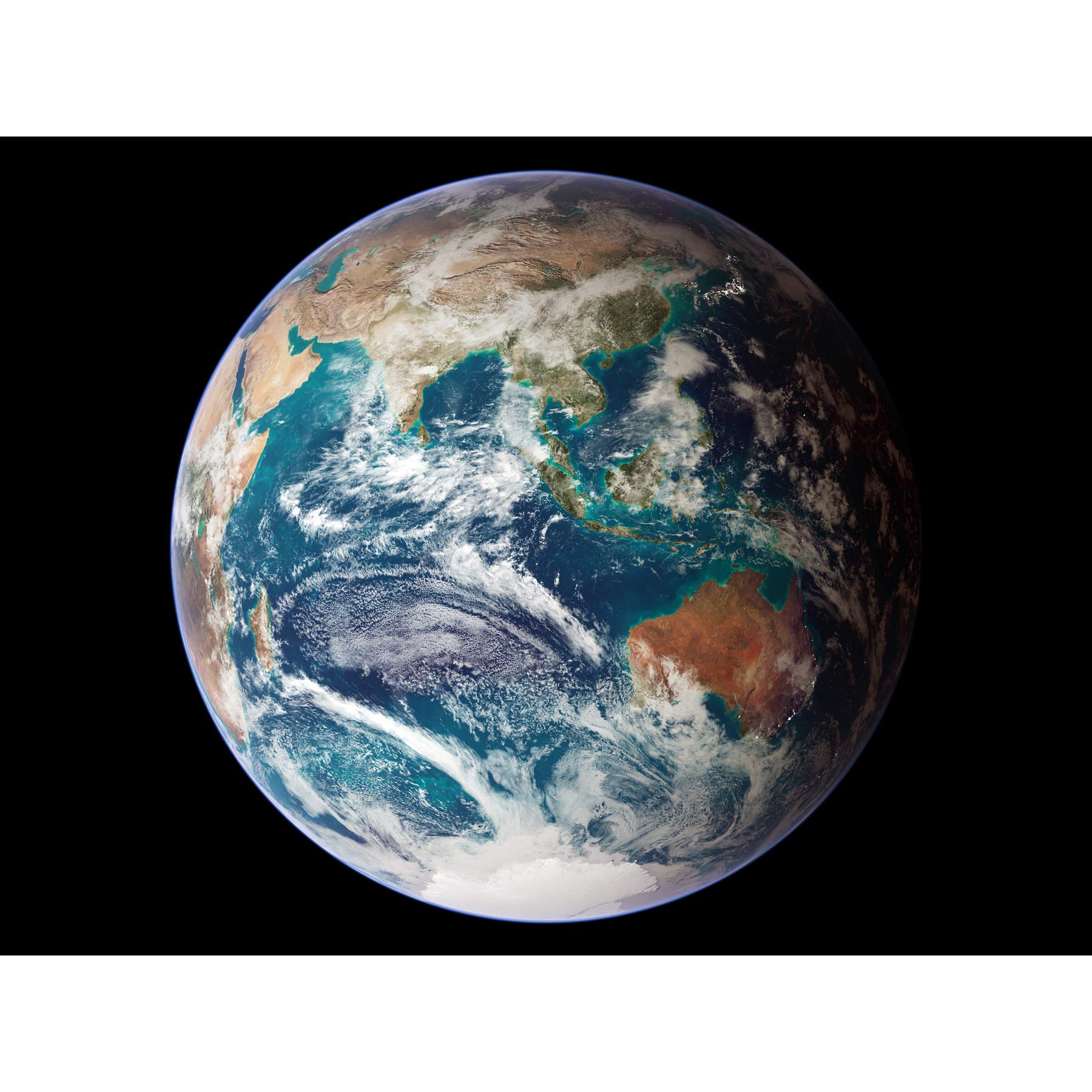 Artery8 Blue Marble Earth Eastern Hemisphere Photograph Extra Large XL Wall Art Poster Print
