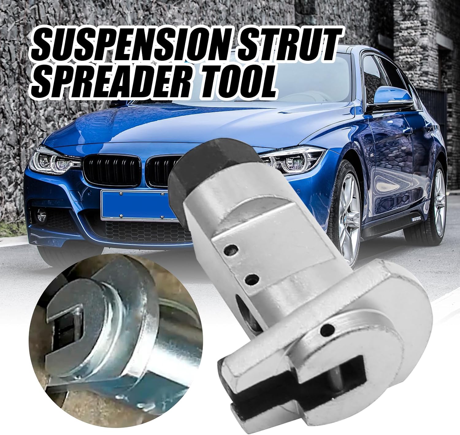17mm Suspension Strut Spreader Tool, Silver Car Shock Absorber Socket Ram Strut Remover, Mechanic Tools Automotive
