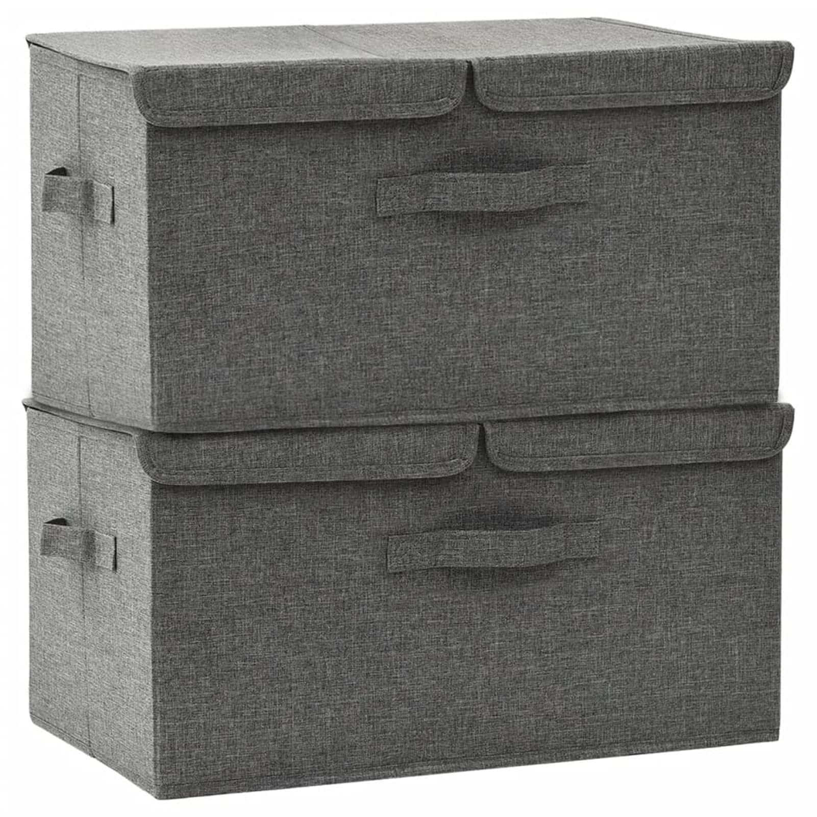 ZEYUAN Aufbewahrungsboxen 2 STK Spielzeugkiste, Aufbewahrungskiste, Kleideraufbewahrung, Kleideraufbewahrung & Organisation, Stoff 50x30x25 cm Anthrazit