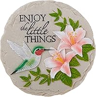 Spoontiques Hummingbird Stepping Stone - Hand-Painted Resin Garden Decor, Weatherproof Walkway Plaque 9.6"