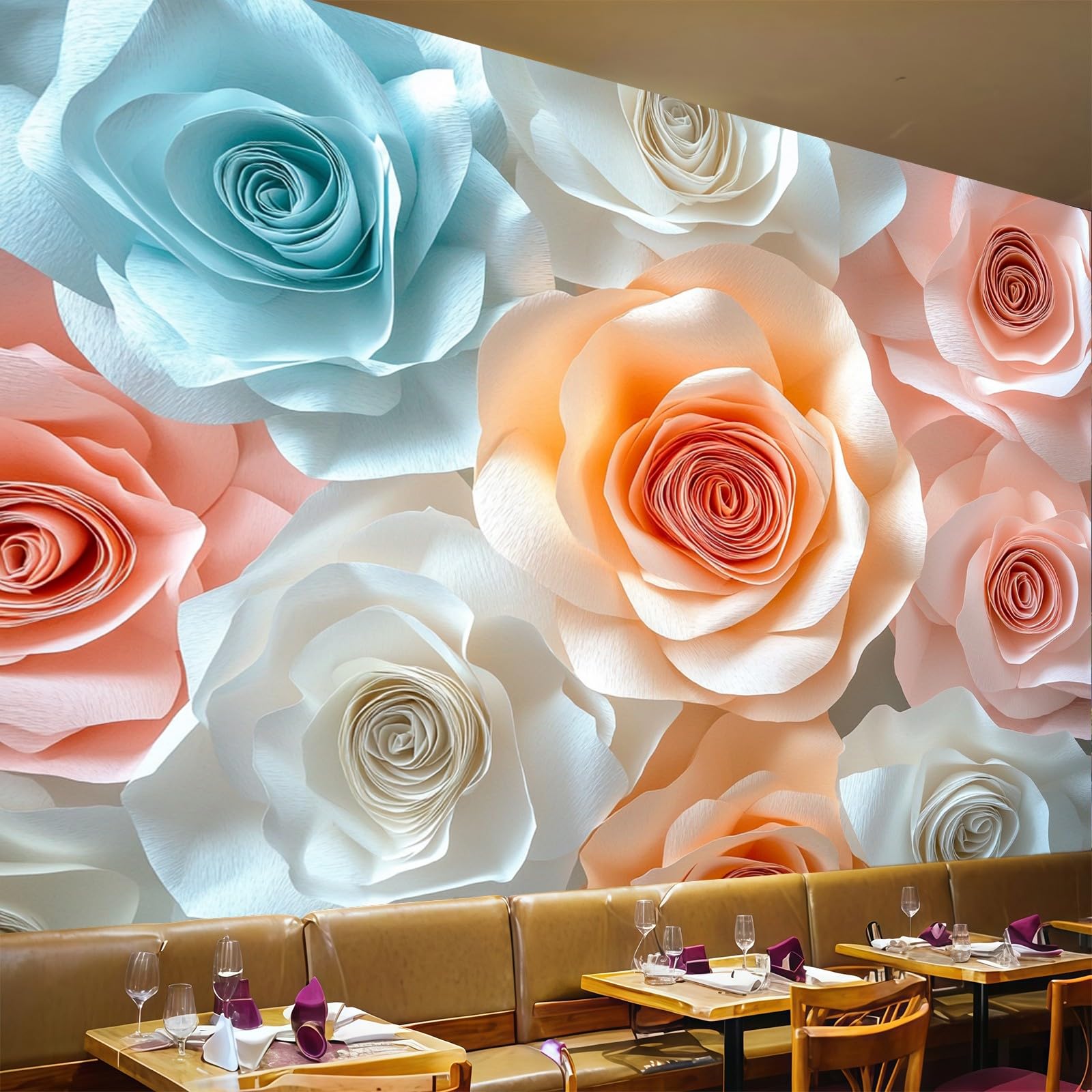 Papier Peint Mural Rose Intissé pour rénover facilement votre salon