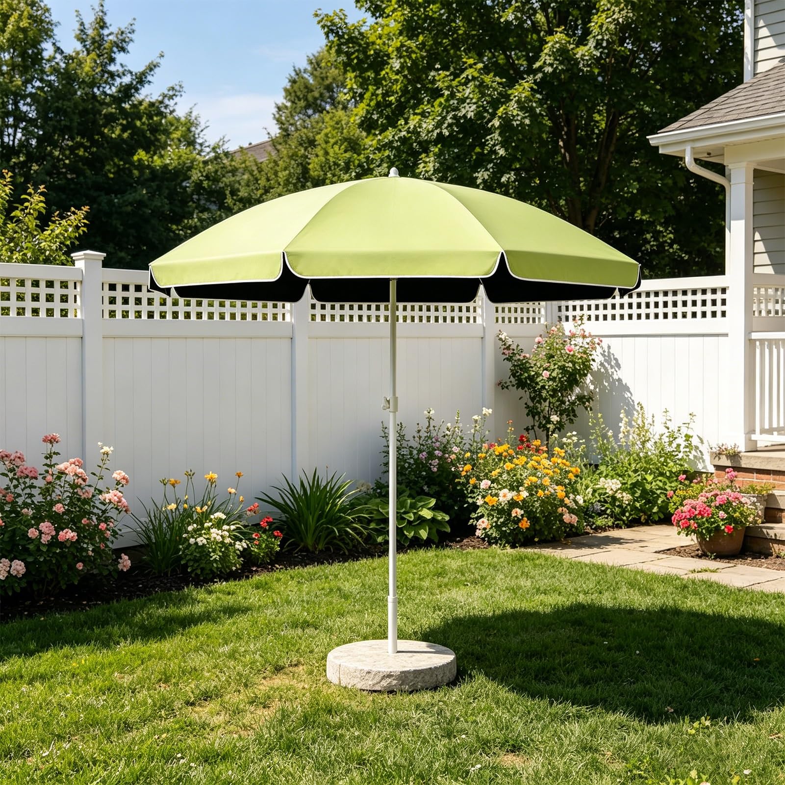 Parasol Plażowy 240 cm z Regulowaną Wysokością, Wodoodporny Parasol Ogrodowy z UPF 50+, do Ogrodu na Plażę na Kemping
