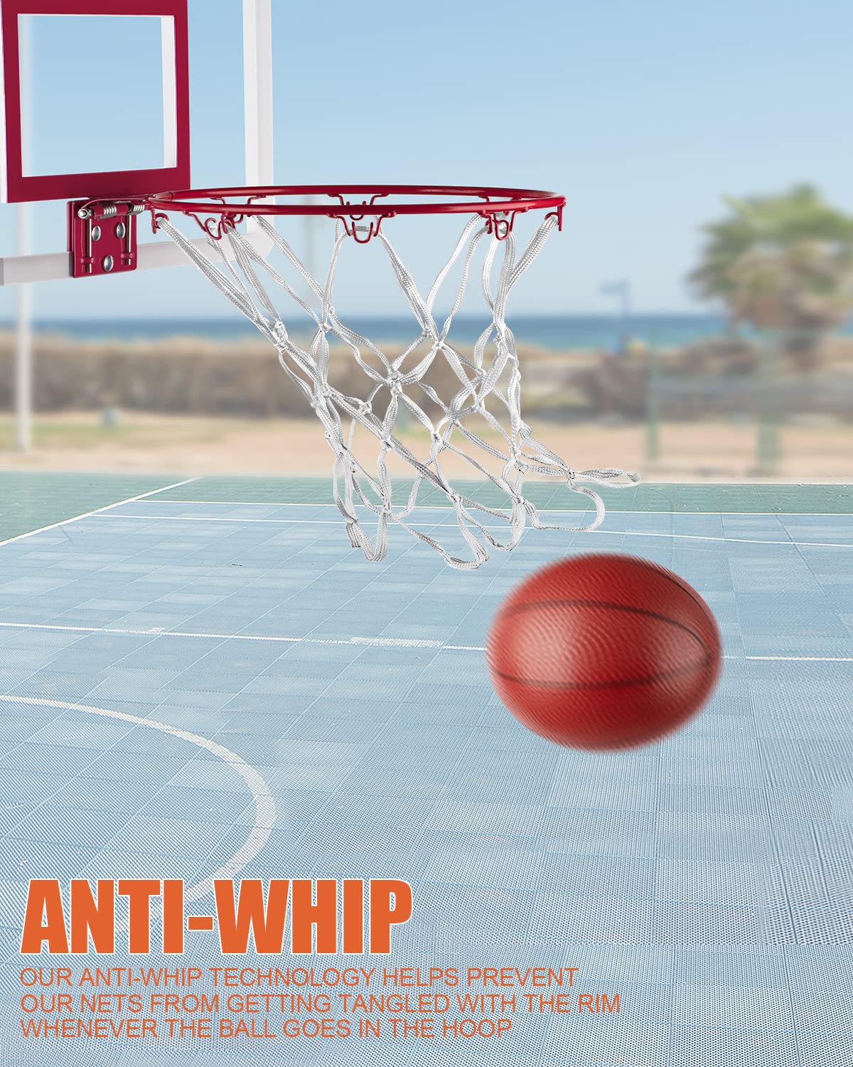 8 stuks mini basketbalnet kleine zware basketbalnetten vervanging 8 lussen klein basketbalnet voor kamer binnen buiten deur muur 8 inch - 26 cm hoepel