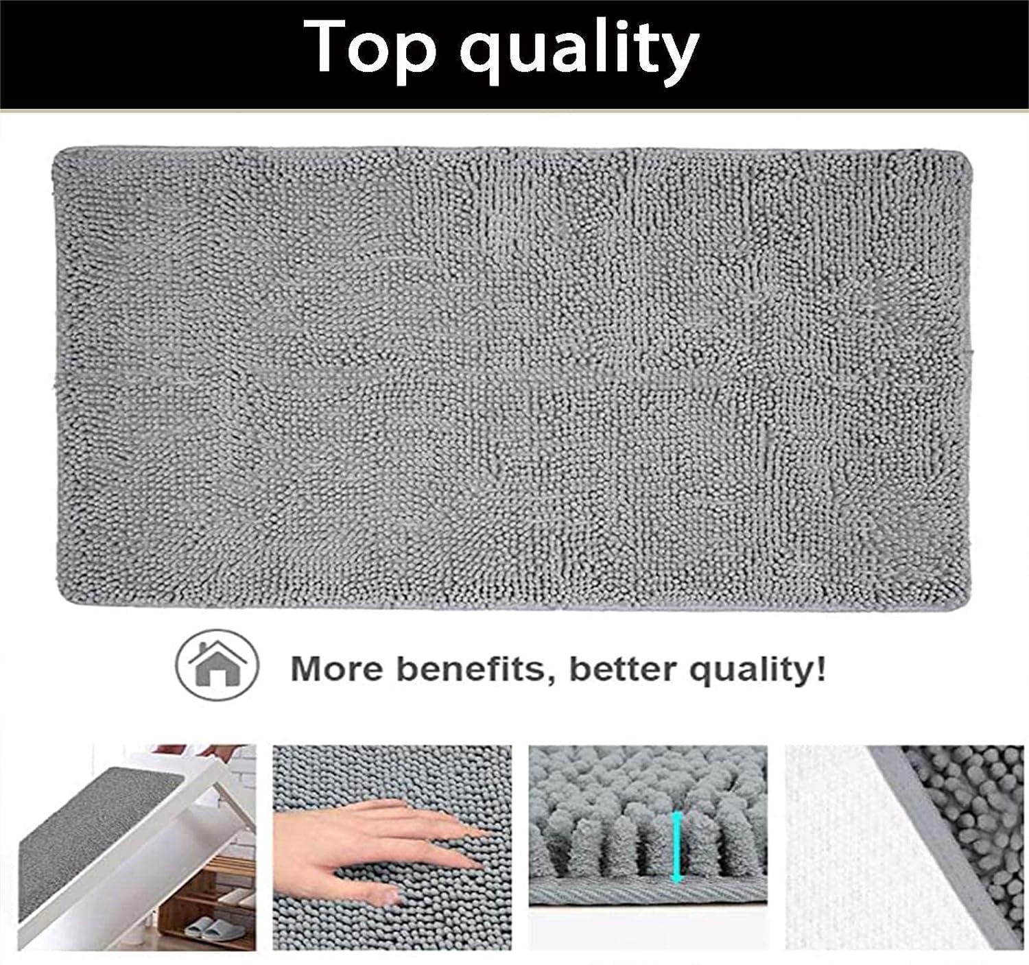 Tapis de bain extra large, ultra doux, antidérapant, absorbant l'eau, idéal pour décoration d'intérieur et confort sous la douche et la baignoire, 80 x 120 cm, violet
