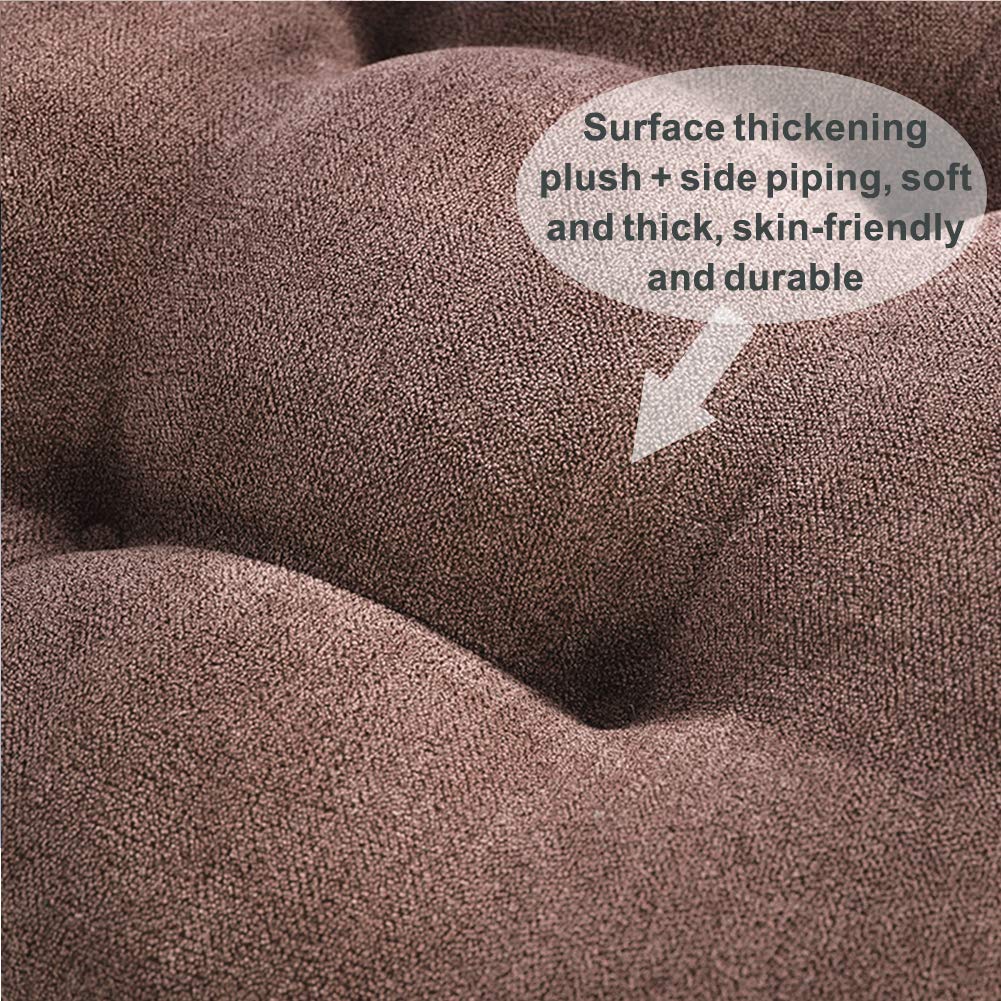 Bequemes Stuhlkissen mit Haltebändern, dicke PP-Baumwollfüllung, waschbares Sitzkissen für Innen- und Außenbereich, Esszimmerstühle, 45 x 45 x 10 cm, Beige