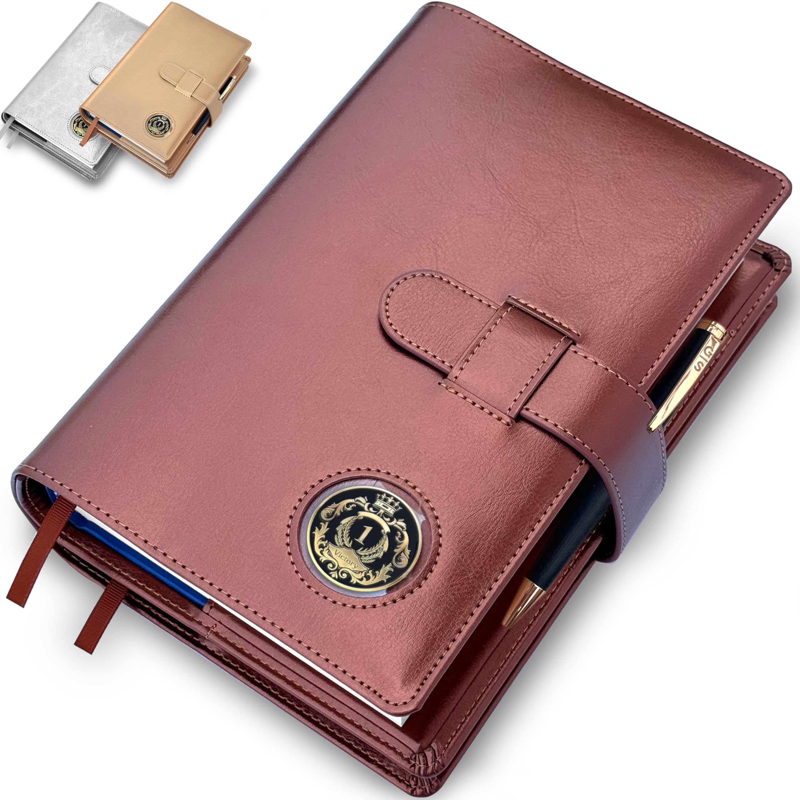 GALILEO® Double AA Big Book Cover & 12 Steps & 12 Traditions | PU Leather | Coin Holder | AA Book Covers for Hardcover | AA Gift | Alcoholics