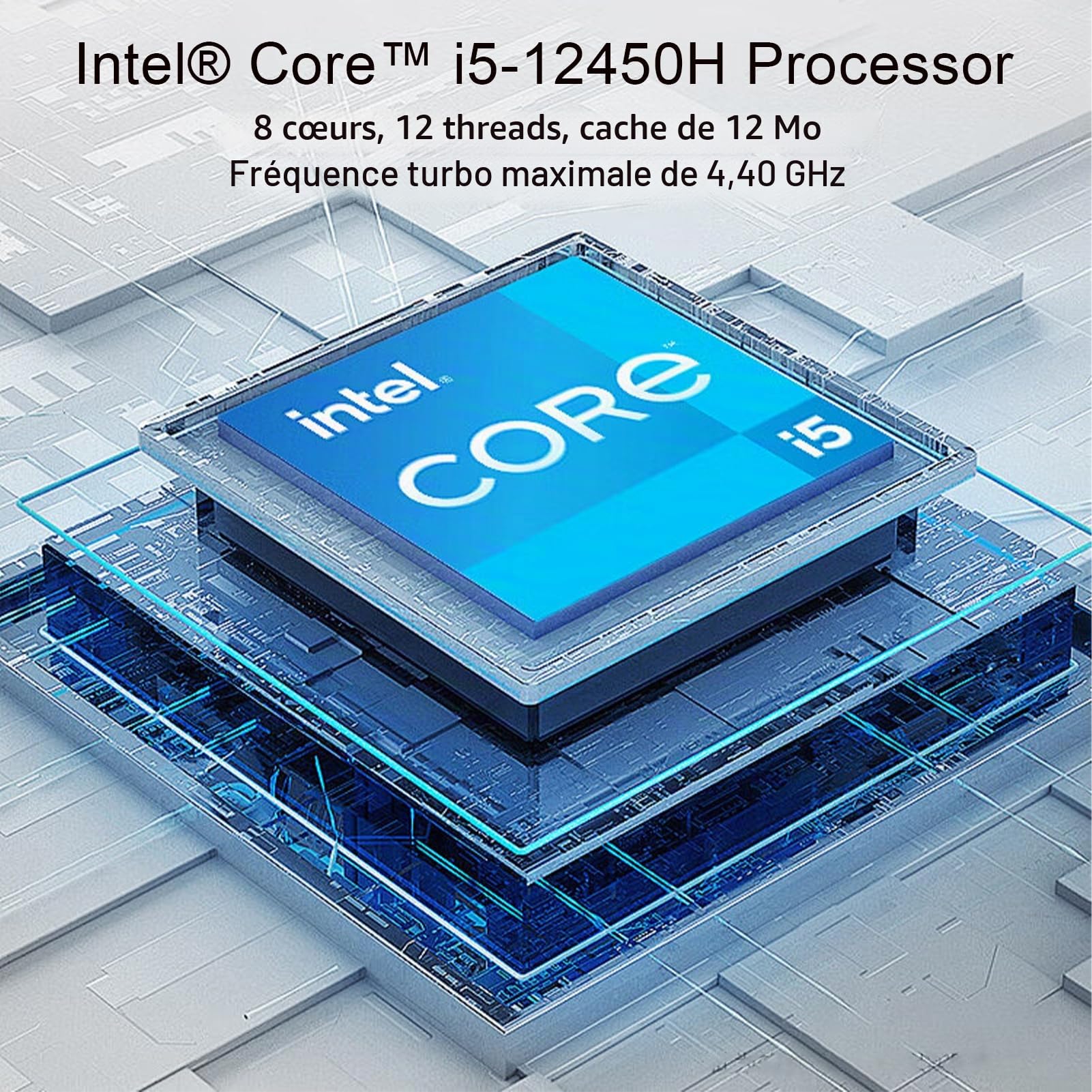 Ordinateur Tout-en-Un 23,8 Pouces FHD IPS, Ordinateur de Bureau Windows 11 Pro, processeur Intel i5 jusqu'à 4,4 GHz, 16 Go de RAM, SSD 256 Go, Wi-FI, USB-C, HDMI, Clavier QWERTY et Souris