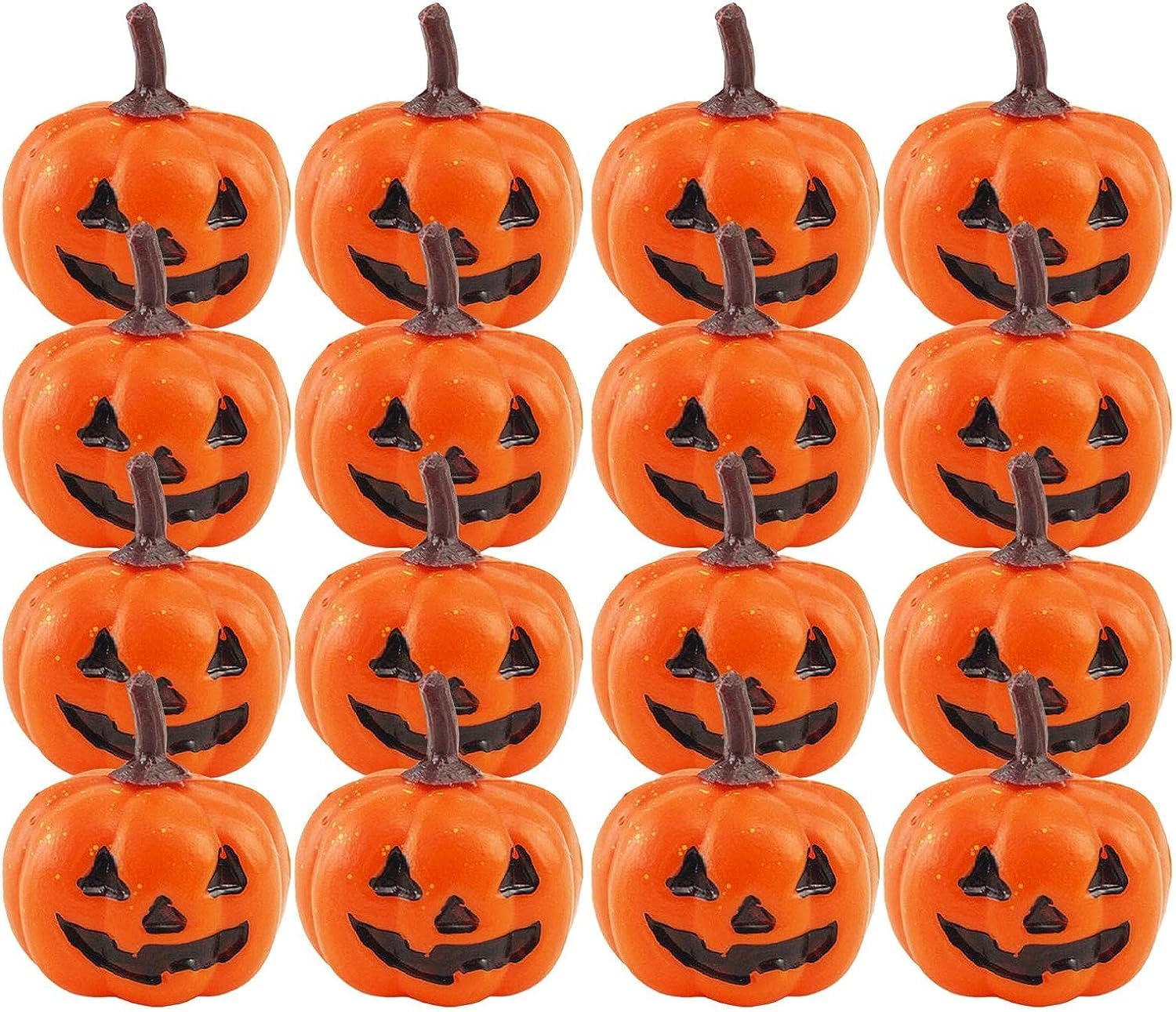 Lindagary 16pcs Simulation Pumpkins Lifelike Foam Pumpkin Fake Pumpkins Ornament Harvest Pumpkins Realistic Pumpkins for Halloween Fall Thanksgiving Decoration