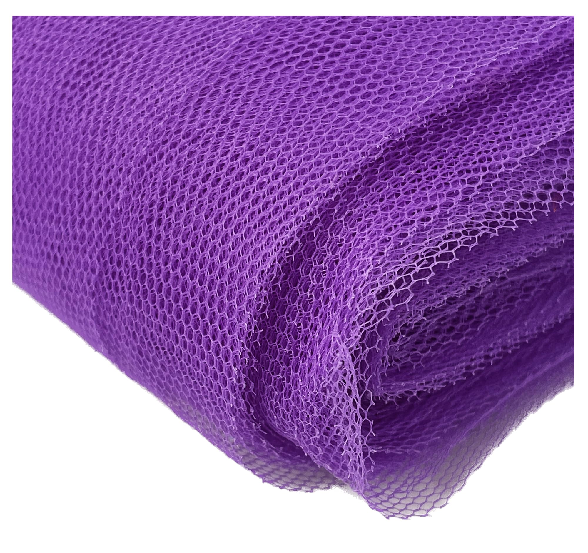 Sheer Dress Net Mesh Fabric Tutu Tulle Mesh Dancewear Stiff Flare Free Nylon Wedding Bridal Veil Material 150cm Wide (4000 x 150cm / 1575" x 60", Purple)