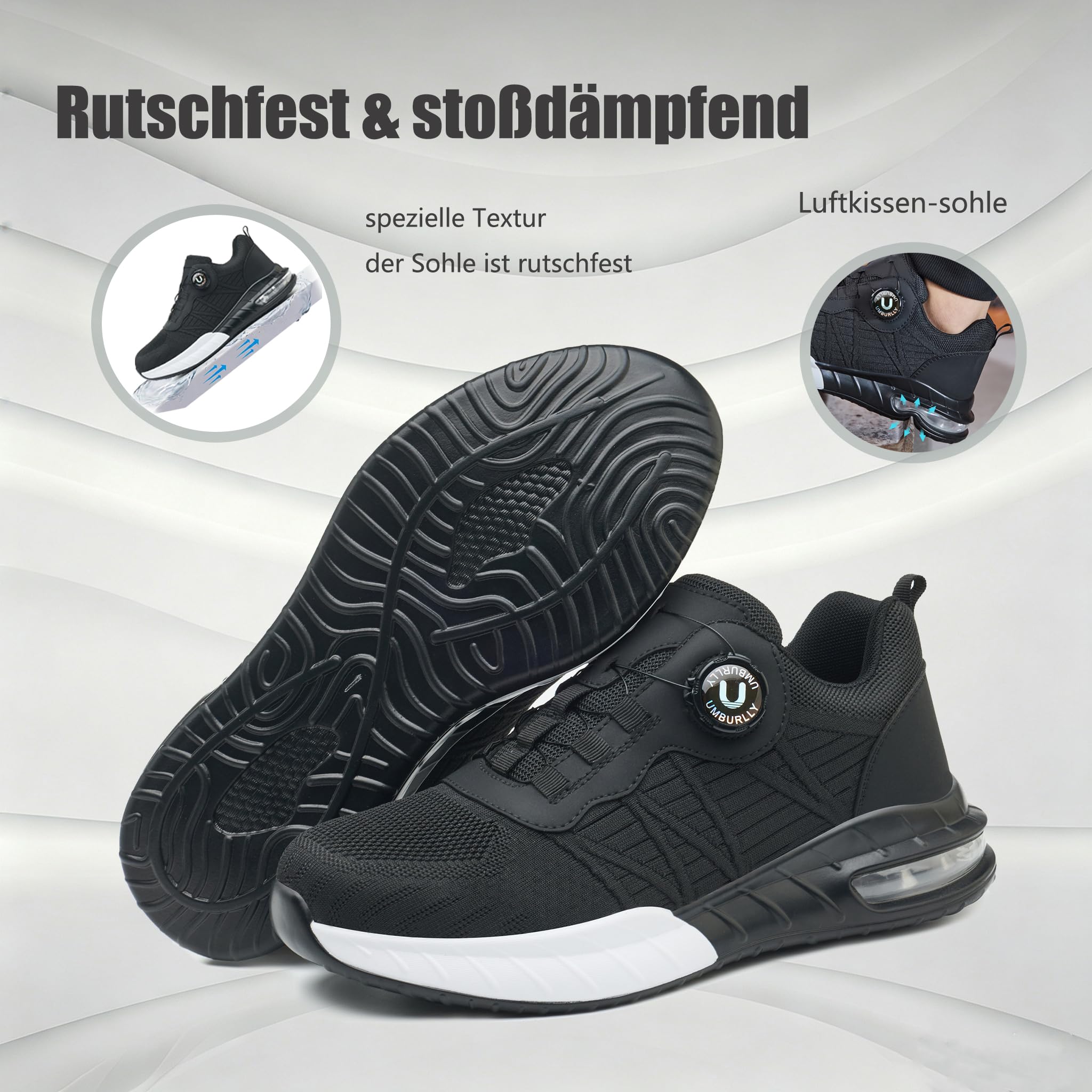 Zapatos de Seguridad para Hombre Mujer Ligeras Colchón de Aire Zapatillas de Trabajo con Punta de Acero Transpirable Antideslizantes