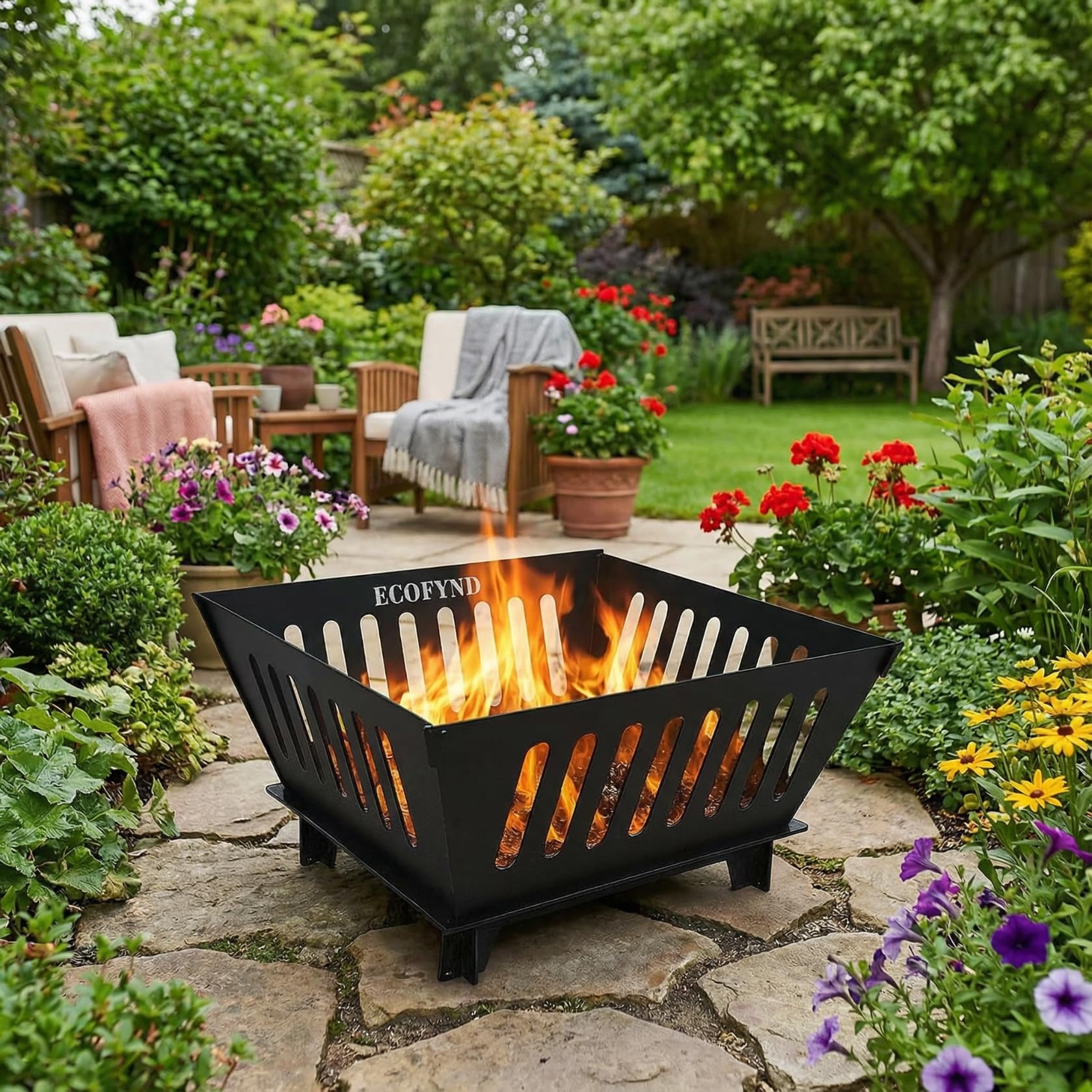 ecofynd Portable Charcoal Fire Pit for Garden, Modern Bonfire Pit