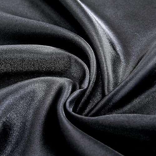 Miniatura 7 de Homiest Funda de edredón de 90 x 90 pulgadas para manta con peso, funda de edredón de satén rosa rubor con 8 lazos, funda de edredón sedosa y