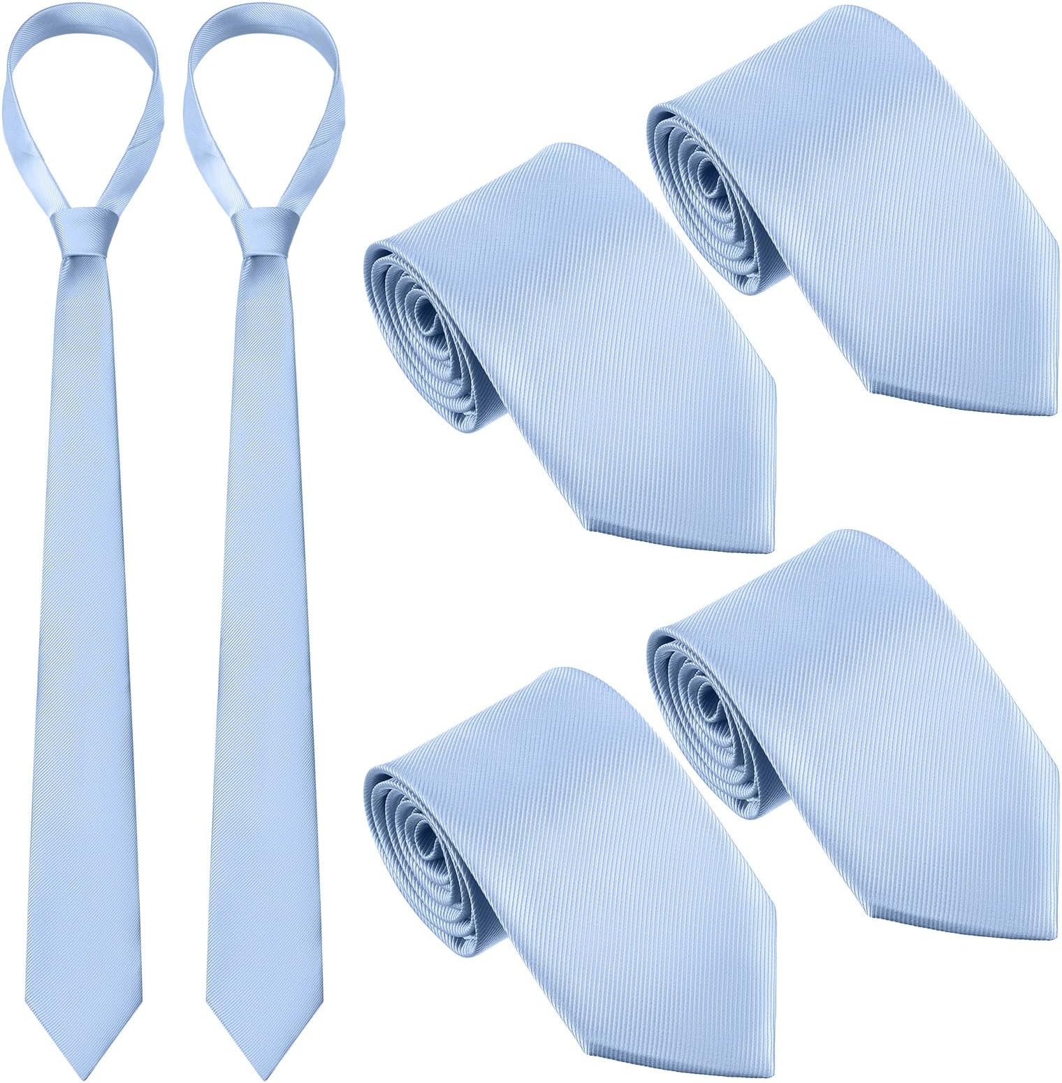 6 Pcs Skinny Ties for Men, Solid Color 3 inch Slim Neckties Plain Tie Business Necktie for Formal Occasion Wedding