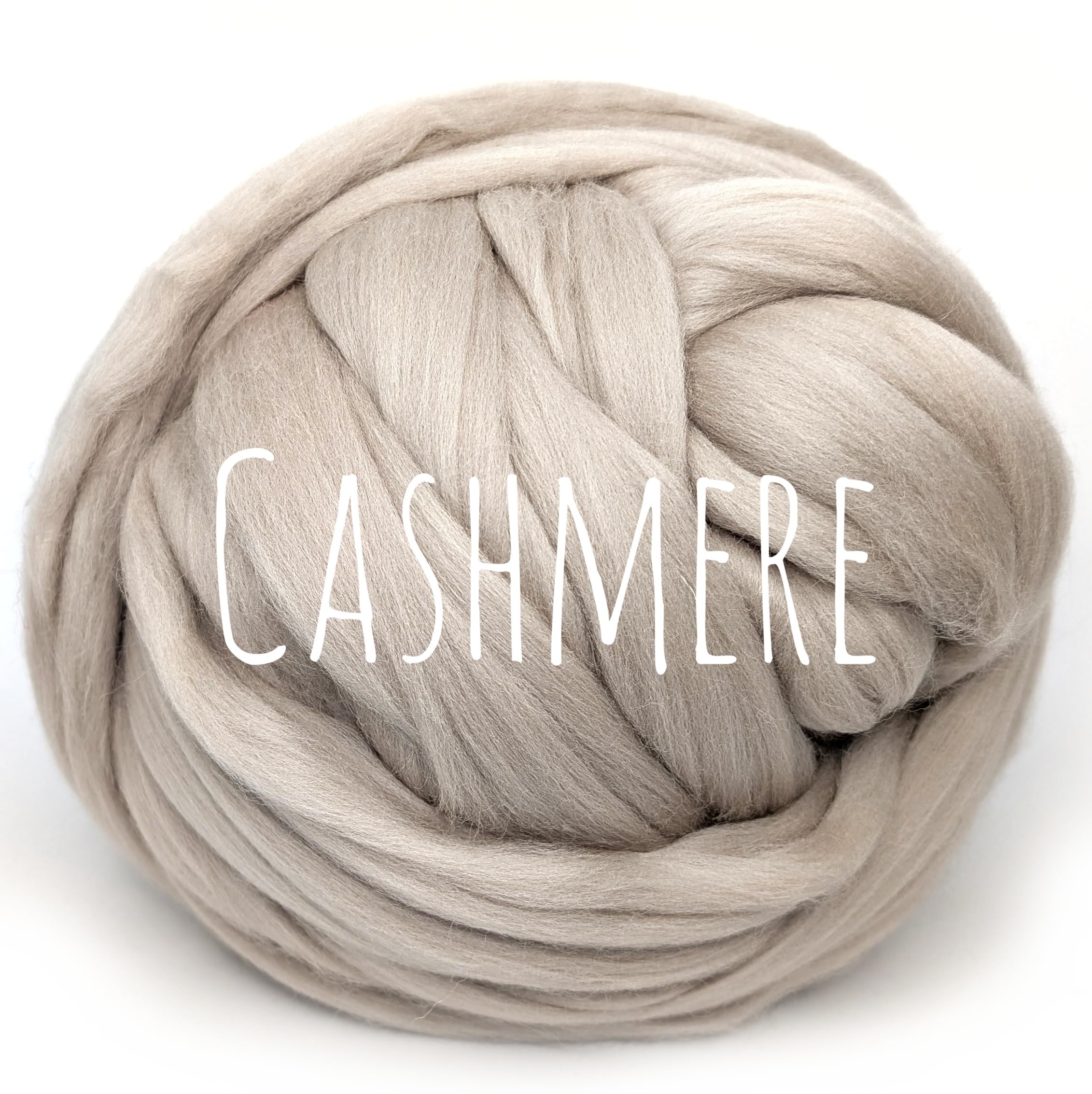 Colorful Passions Merino Wool Roving Oeko-TEX Certified Chunky Yarn Arm Knitting Felting Spinning Weaving Macrame 26-28 Microns EU Suppliers Cashmere 100g (0.22lb)