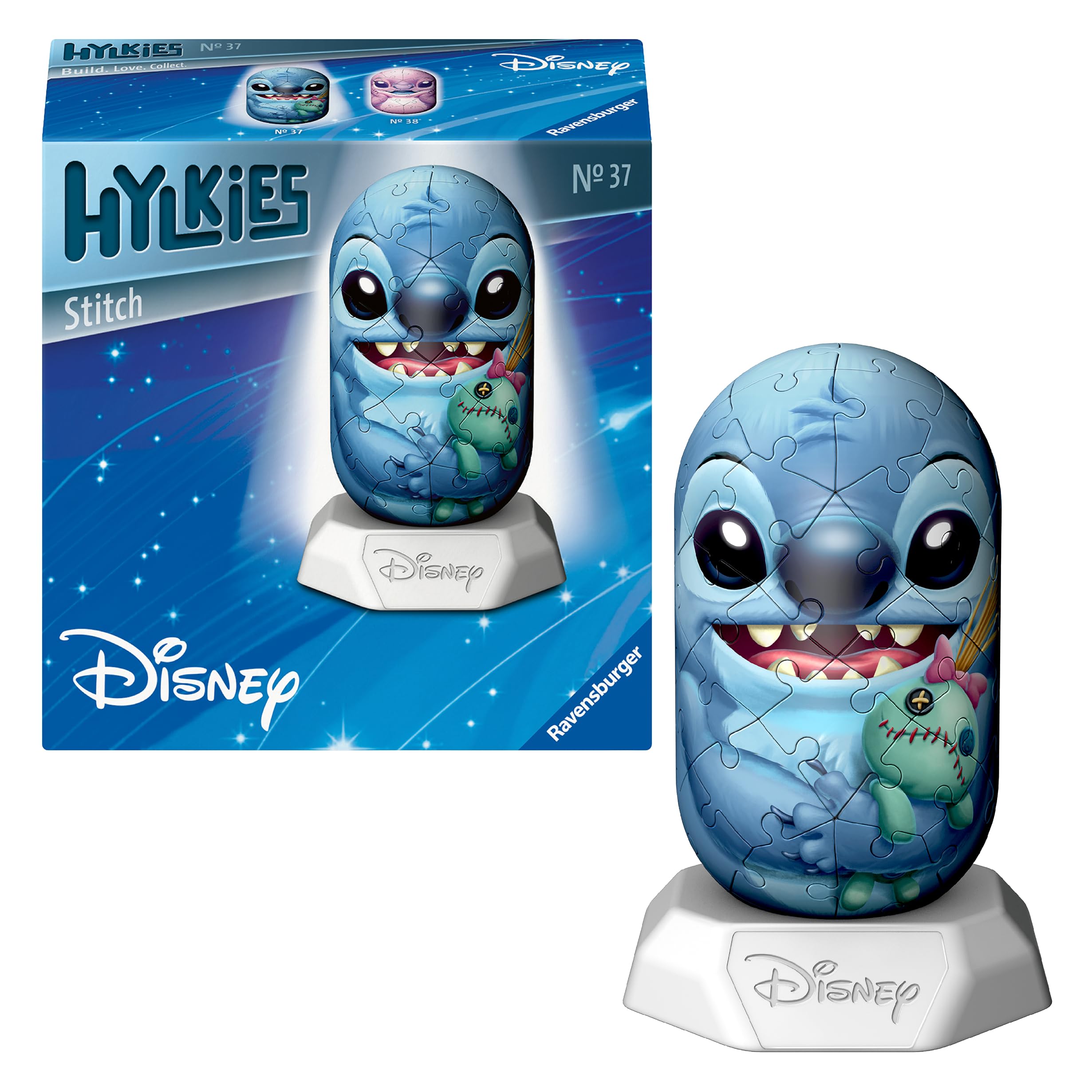 Ravensburger Hylkies No.37 Disney Stitch 3D Puzzle โ 54 Piece Collectible Puzzle Toy for Kids & Fans โ Mini Display Figure, Premium Quality โ Great Gift for Disney Lovers