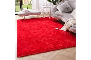Amearea Red Shag Rug: Elevate Your Living Spaces with Cozy Elegance