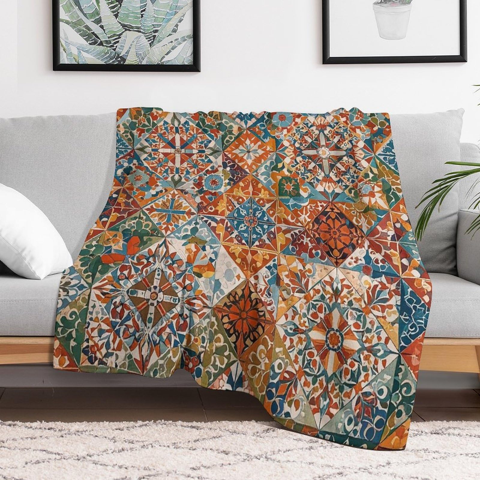 Couverture en micro polaire au motif traditionnel pour une douce sensation de chaleur